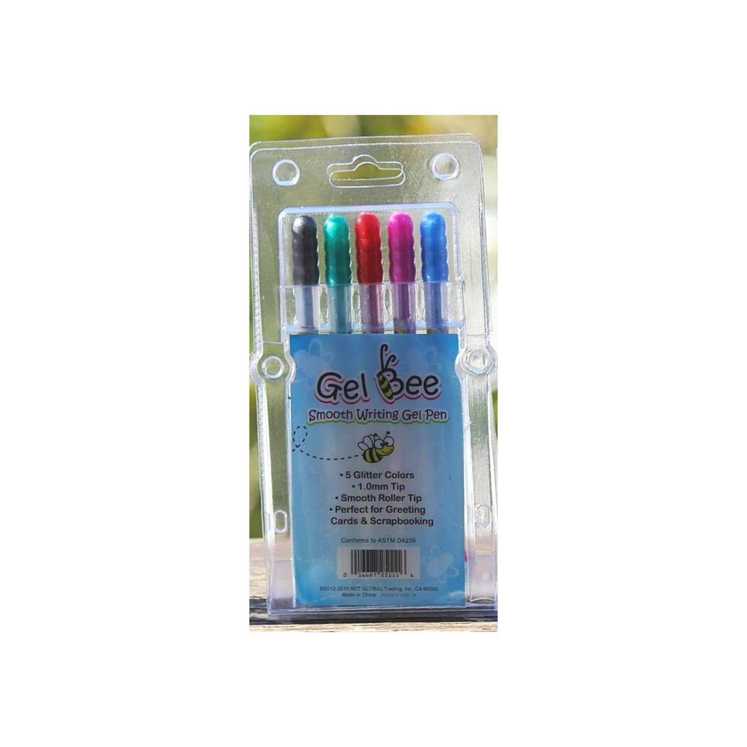 Gel Bee Glitter Smooth Writing Gel Pens - 5 Glitter ColorsGel Bee016687251116Glitter PenGlitter Pen