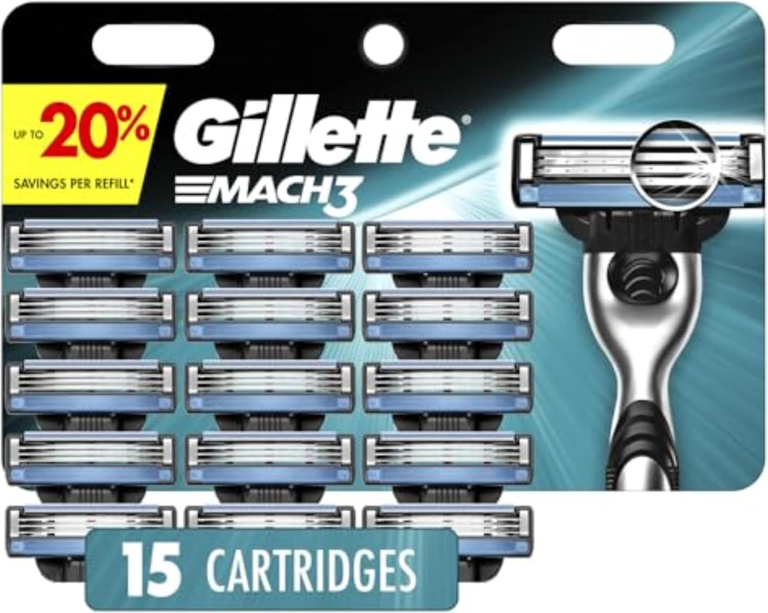 Gillette Mach3 Men's Razor Handle + 5 Blade RefillsGillette047400671928Razor BladeRazor Blade