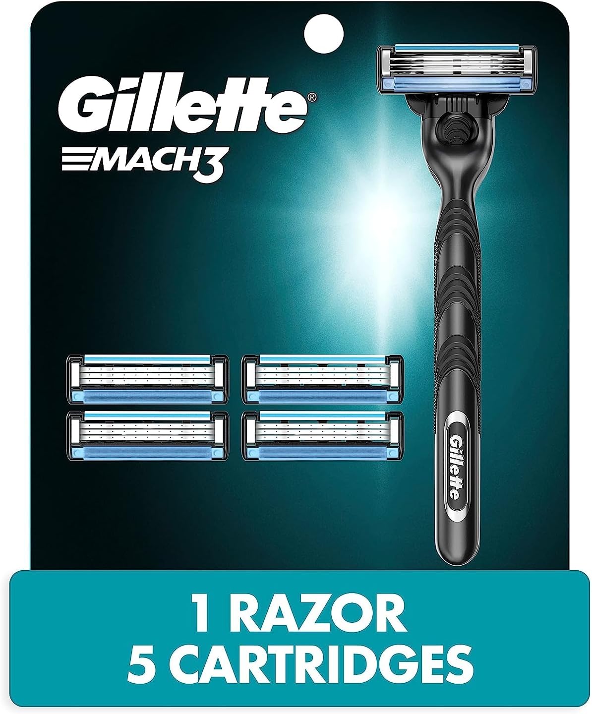 Gillette Mach3 Men's Razor Handle + 5 Blade RefillsGillette047400671928Razor BladeRazor Blade
