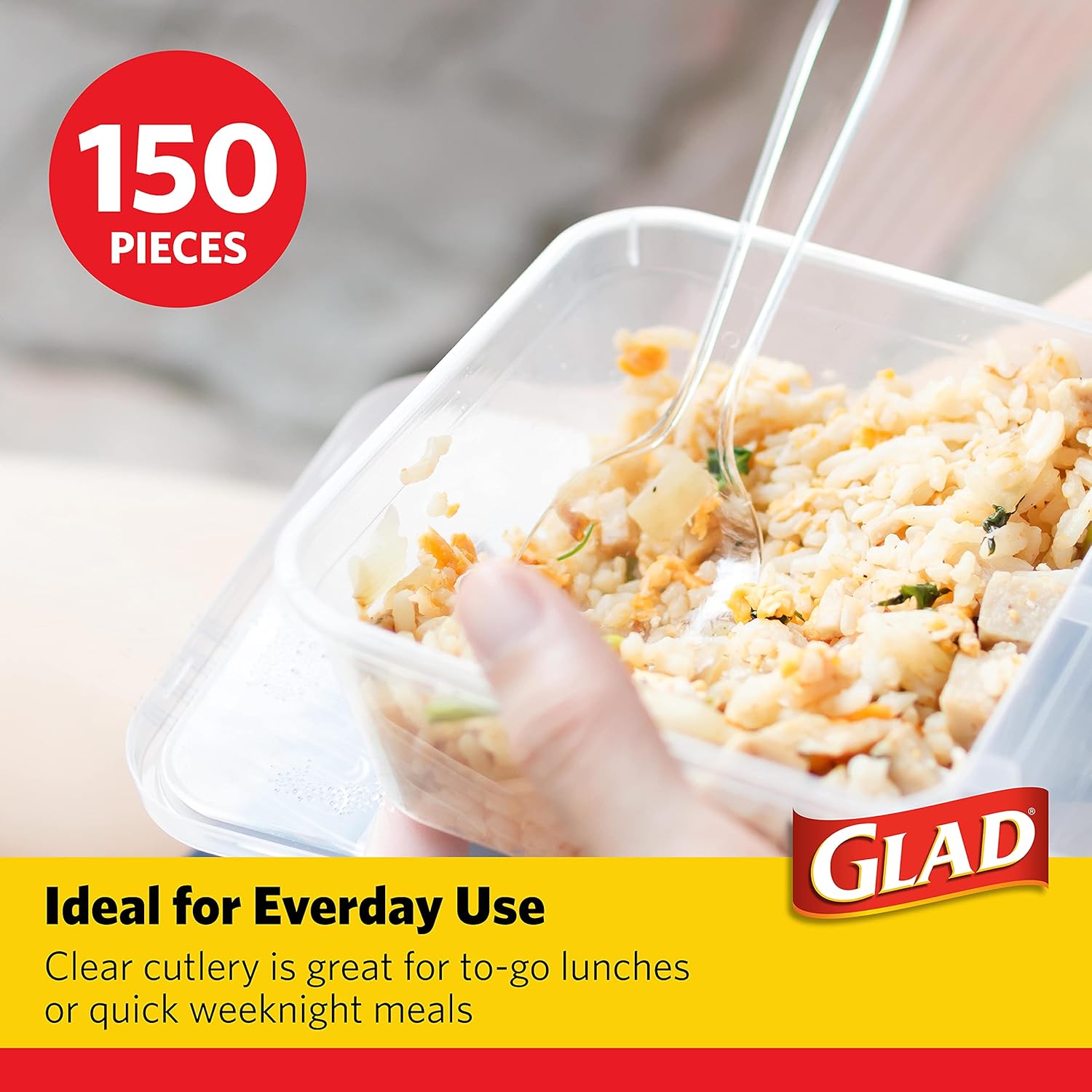 Glad Disposable Clear Cutlery Set - Clear Heavy Duty Plastic Forks, Knives, and SpoonsGlad742797849751Disposable CutleryDisposable Cutlery