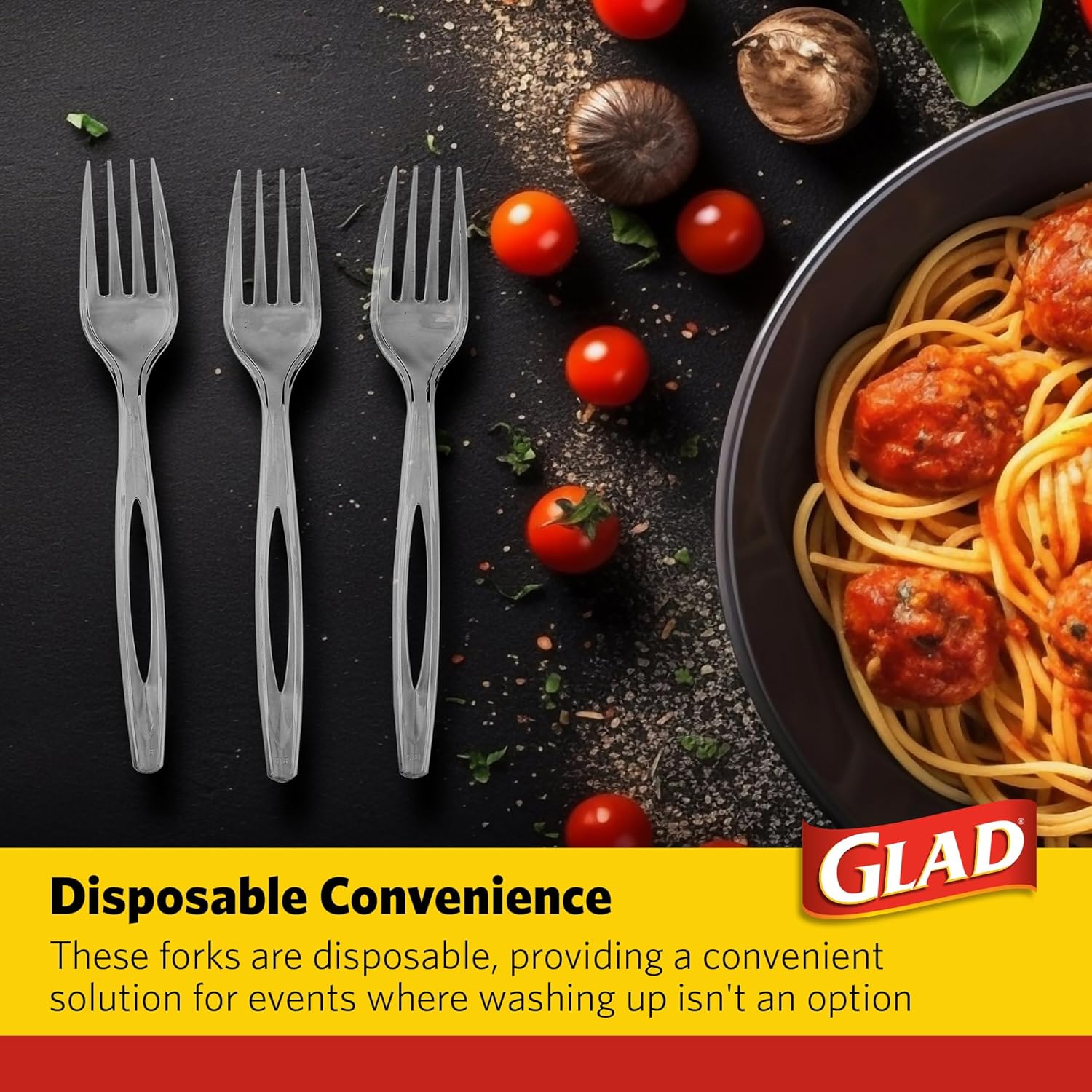 Glad Disposable Clear Cutlery Set - Clear Heavy Duty Plastic Forks, Knives, and SpoonsGlad742797849751Disposable CutleryDisposable Cutlery