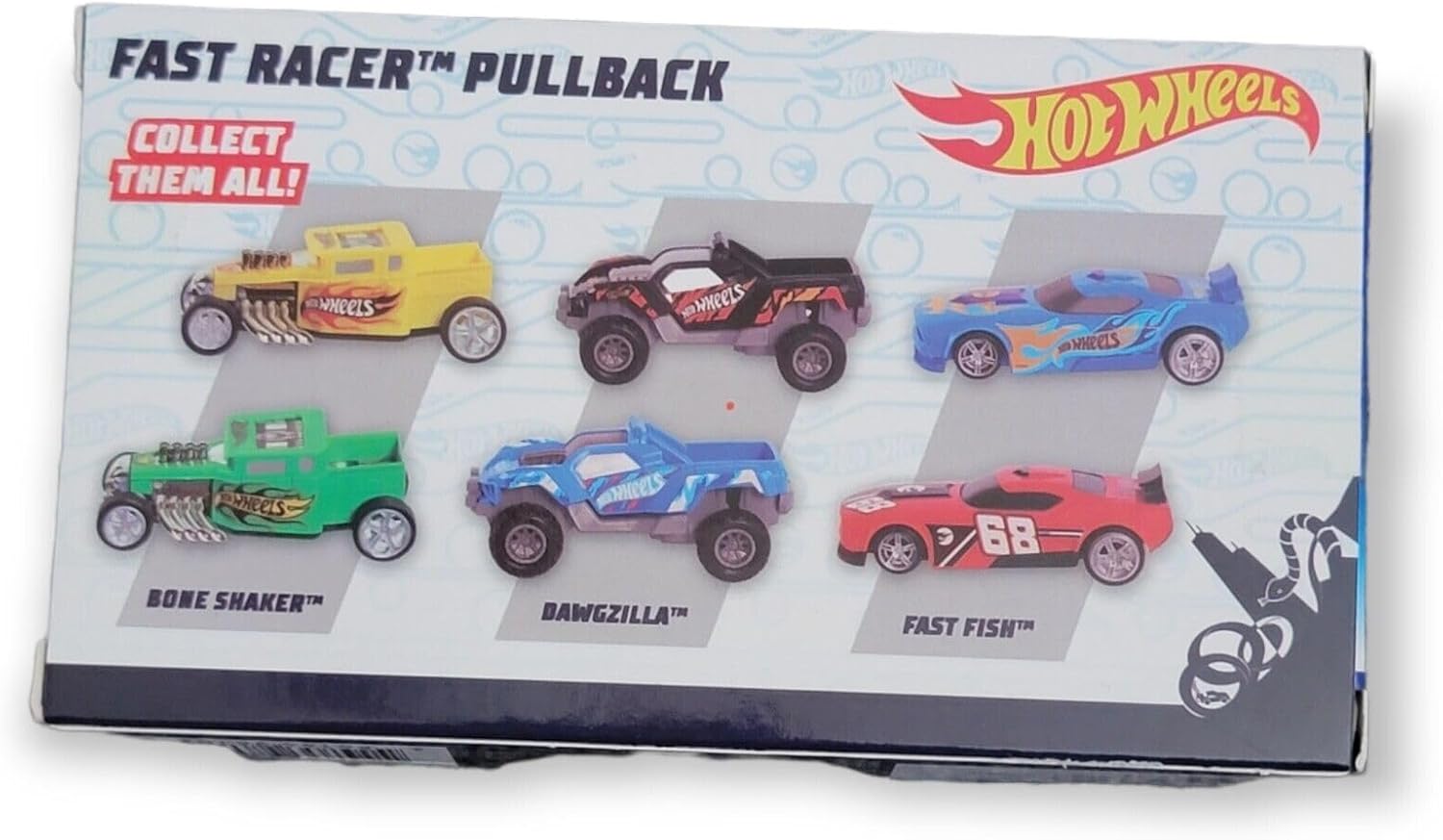 Hot Wheels Fast Racer Pullback cars and truck Vehicle for kids - Dawgzilla Gray/BlackHot Wheels886144981739Toy CarToy Car