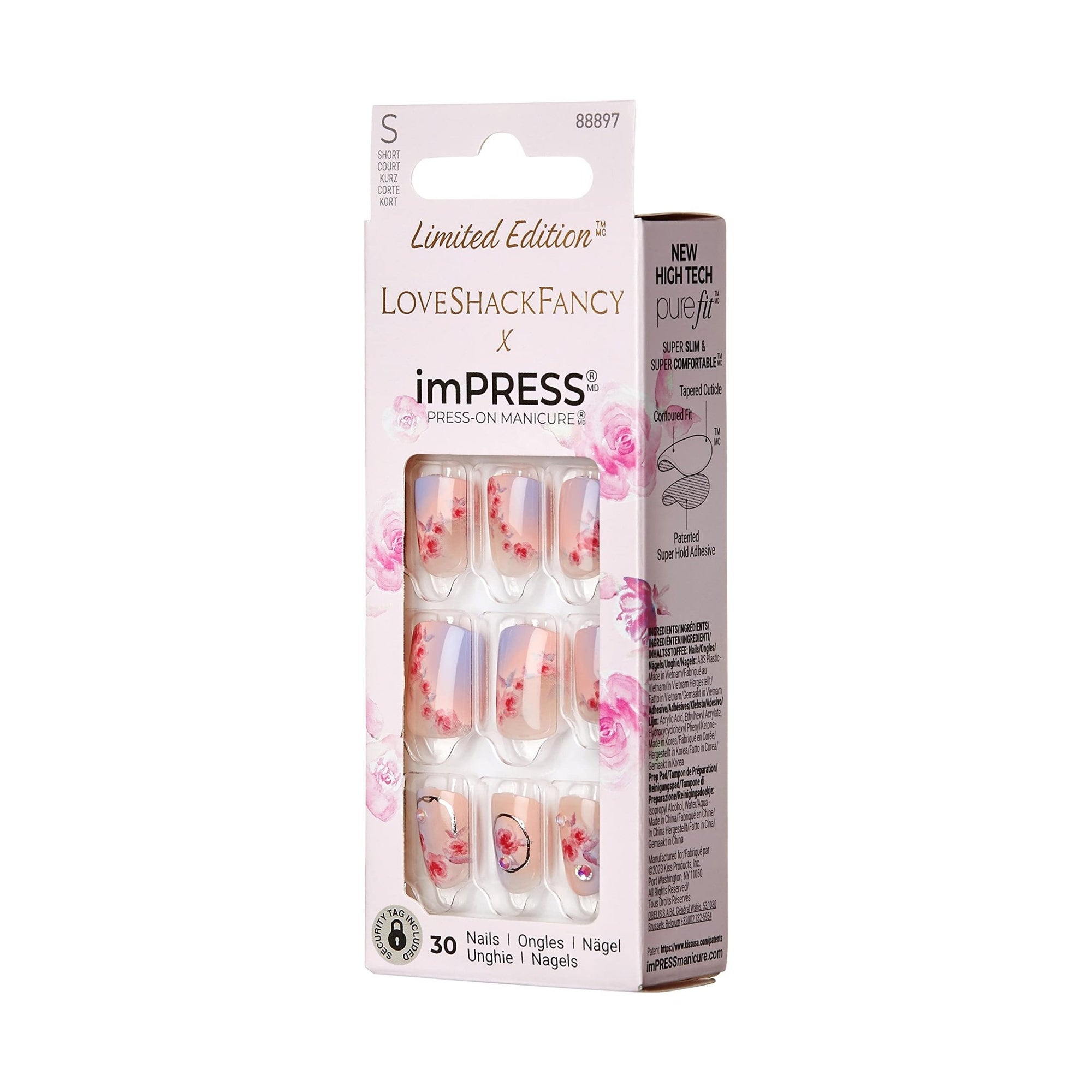 imPRESS KISS Limited Edition LoveShackFancy x Press - On Manicure, Includes Prep Pad, Mini Nail File, Cuticle Stick - 30 NailsimPRESS KISS731509888973Press On NailsPress On Nails