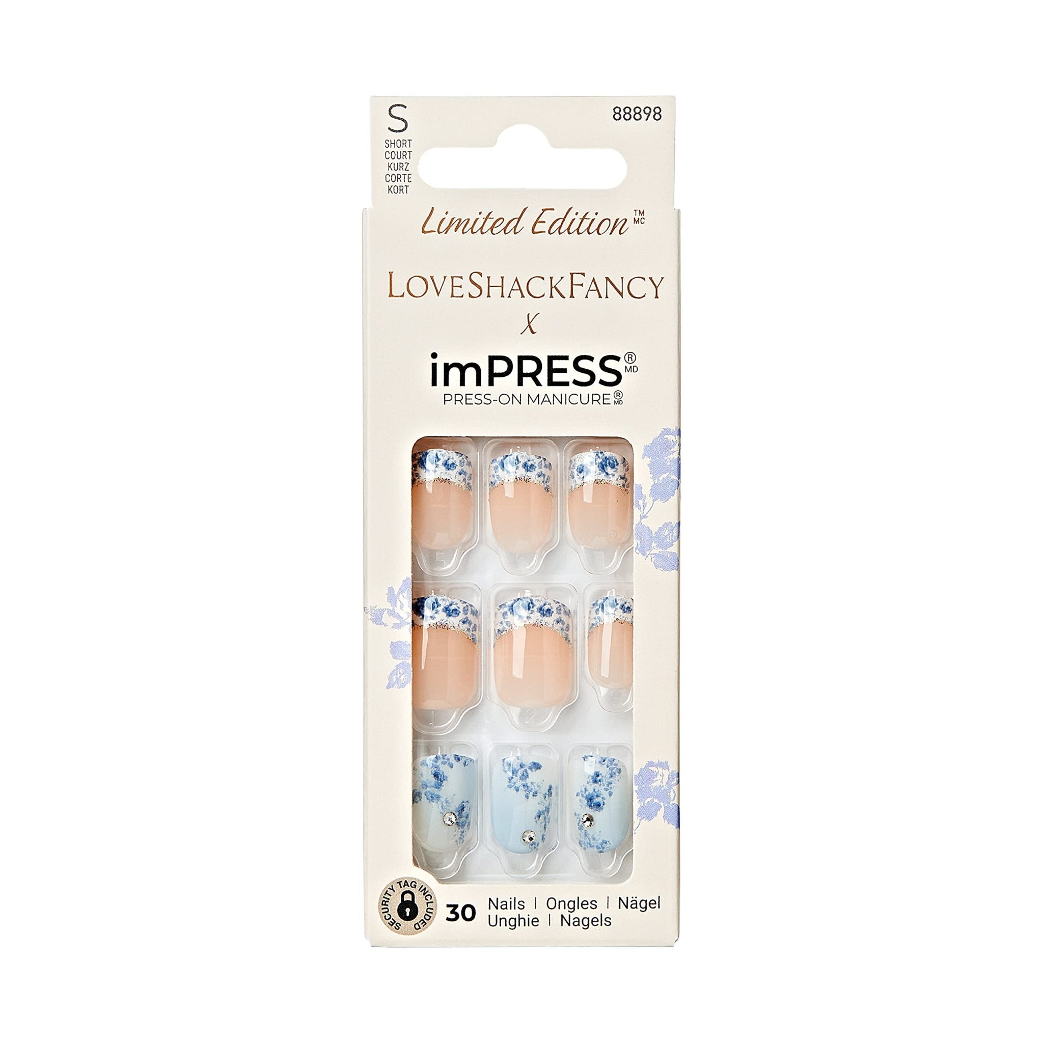 imPRESS KISS Limited Edition LoveShackFancy x Press - On Manicure, Includes Prep Pad, Mini Nail File, Cuticle Stick - 30 NailsimPRESS KISS731509888980Press On NailsPress On Nails