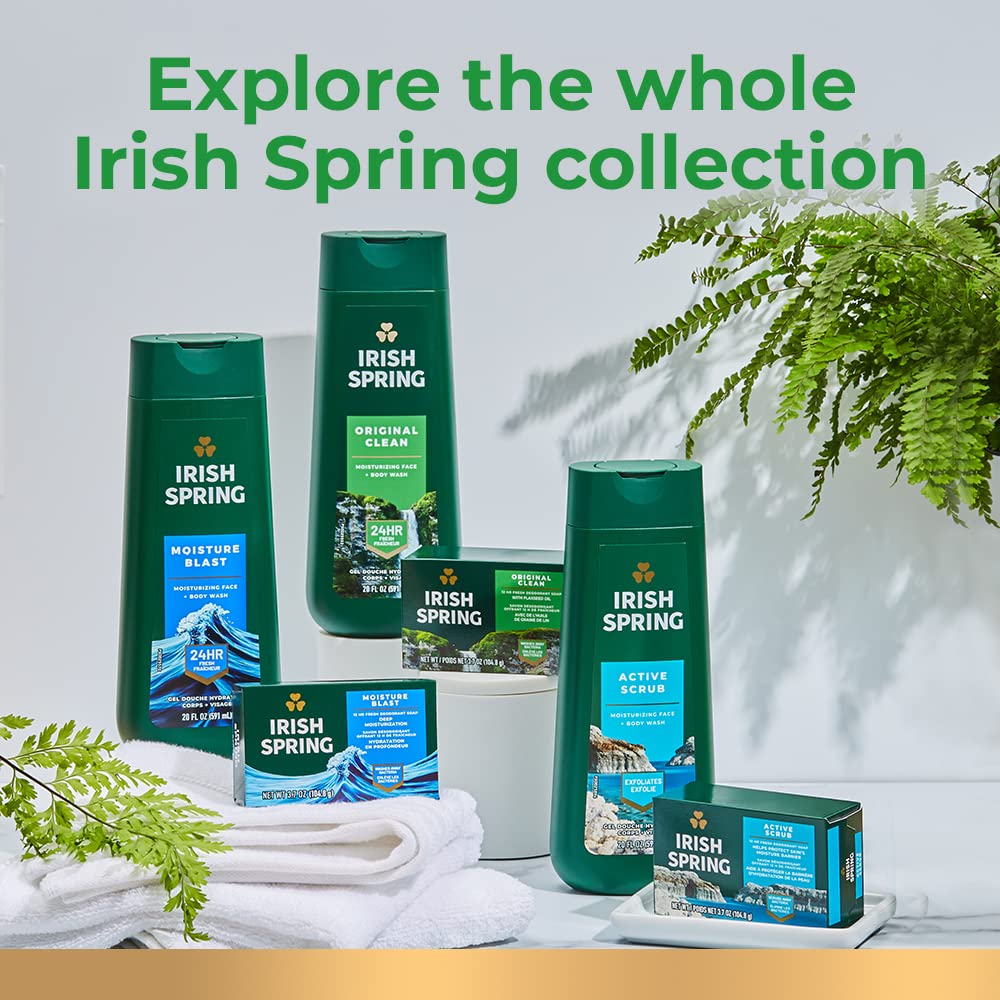 Irish Spring Active Scrub Moisturizing, Exfoliating Body and face Wash, Exfoliates, Cleans Body, Hands and Face - 591 mlIrish Spring035000993618Body WashBody Wash