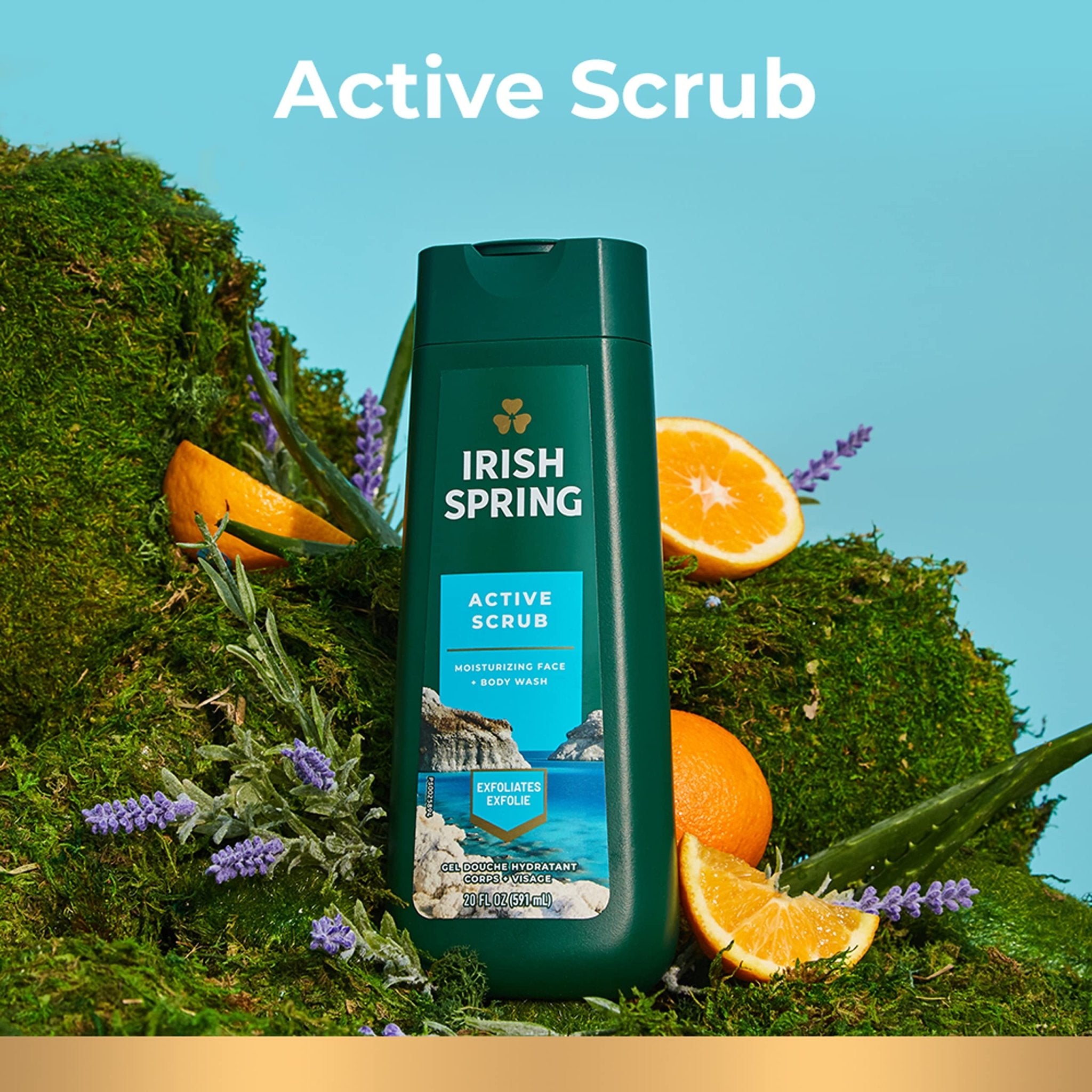 Irish Spring Active Scrub Moisturizing, Exfoliating Body and face Wash, Exfoliates, Cleans Body, Hands and Face - 591 mlIrish Spring035000993618Body WashBody Wash