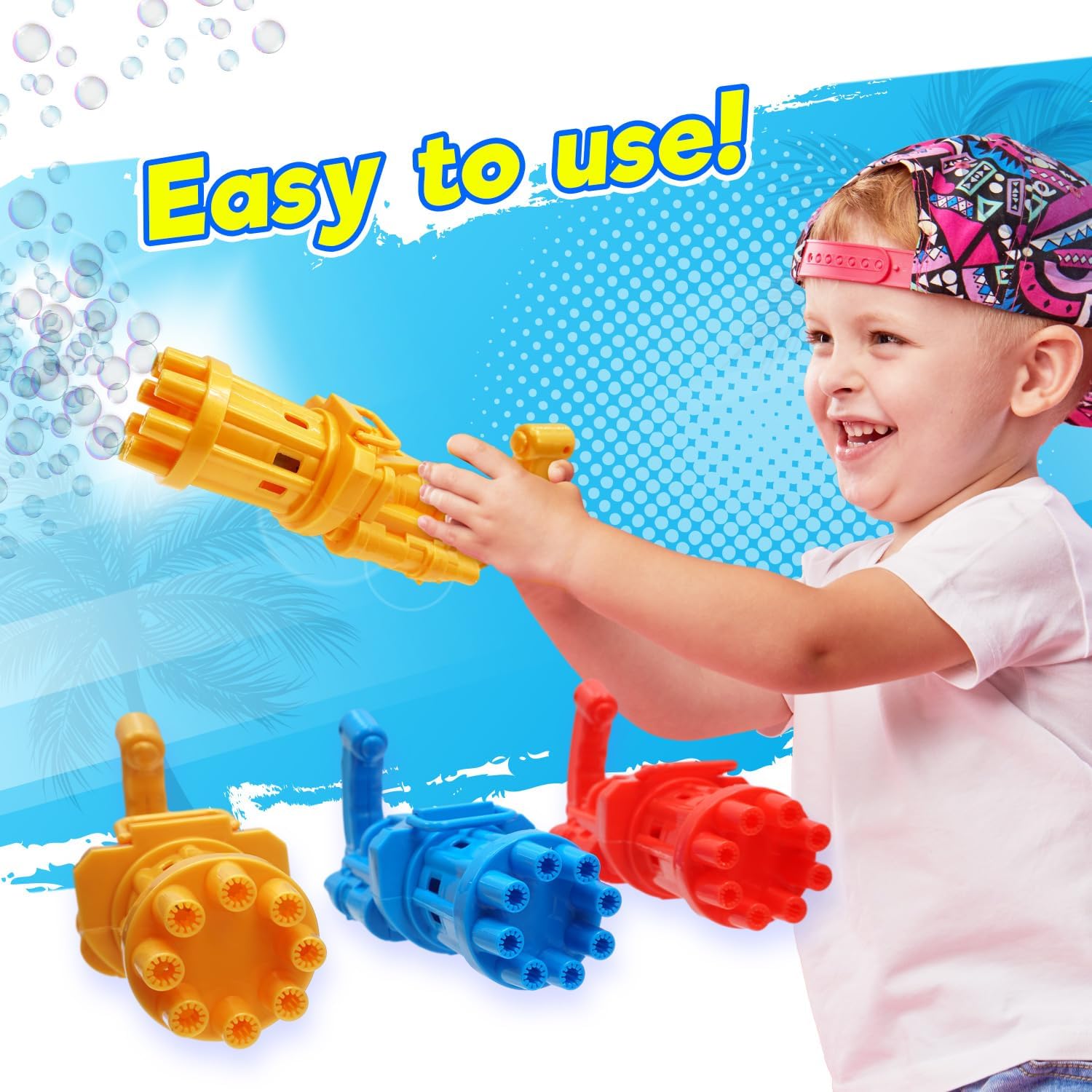 JA - RU Blitz Bubble Blaster Machine Gun with Bubble Tray & Soap Solution. Battery Operated Bubble Machine Blower for Kids Summer Outdoor Activities, Wedding, Birthday Party ToyJA - RUB0C781YXYYBubble MakerBubble Maker