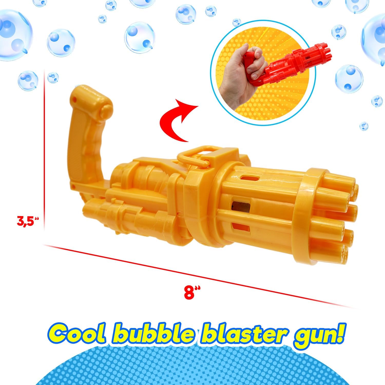 JA - RU Blitz Bubble Blaster Machine Gun with Bubble Tray & Soap Solution. Battery Operated Bubble Machine Blower for Kids Summer Outdoor Activities, Wedding, Birthday Party ToyJA - RUB0C781YXYYBubble MakerBubble Maker