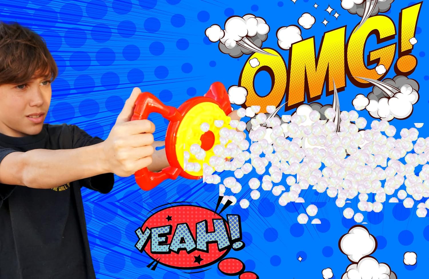 JA - RU Blitz Fan Bubble Wheel Blower with 2 Non Toxic Bubble Soap Solution, Battery Operated Automatic Bubble Maker Machine. Kids Outdoor Handheld Portable ToysJA - RU075656986008Bubble MakerBubble Maker