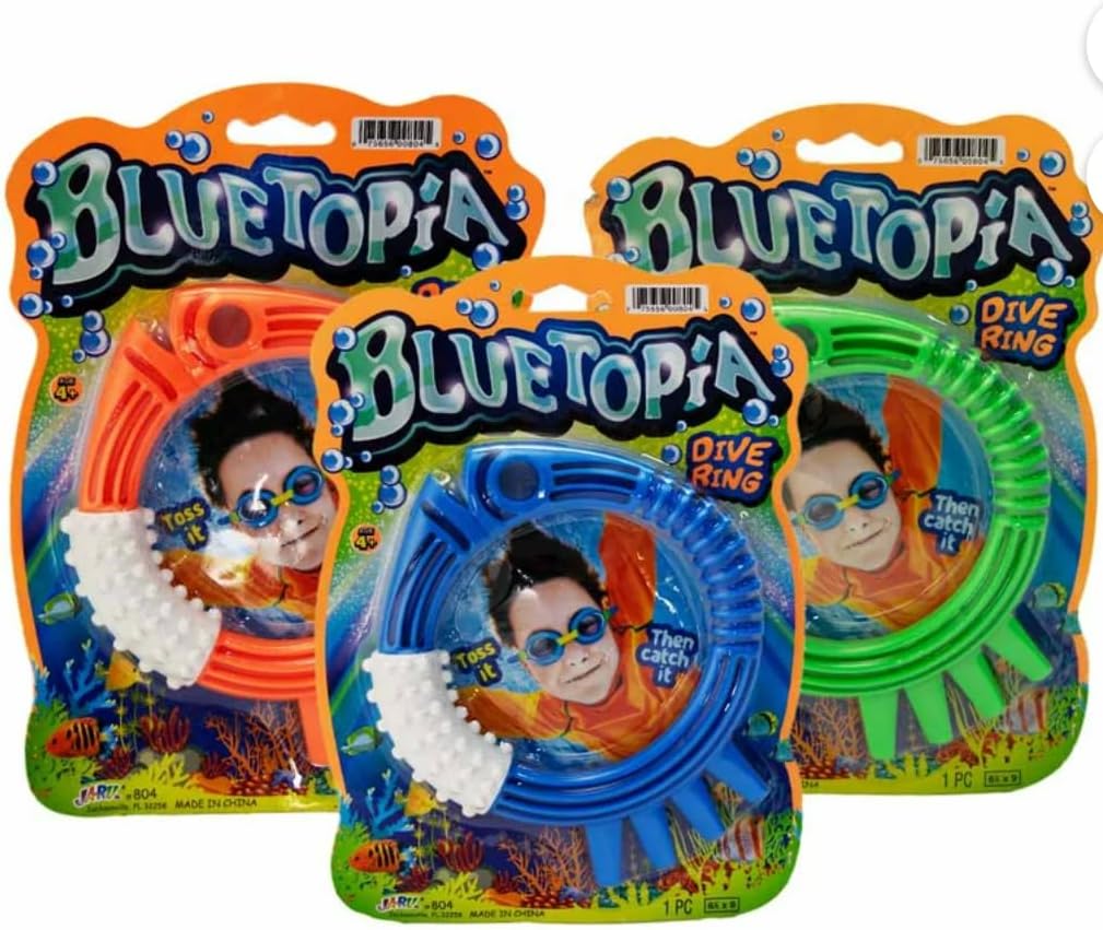 Ja - Ru Blue Topia Dive Rings, Green - Orange - BlueJA - RU075656008045Beach ToyBeach Toy