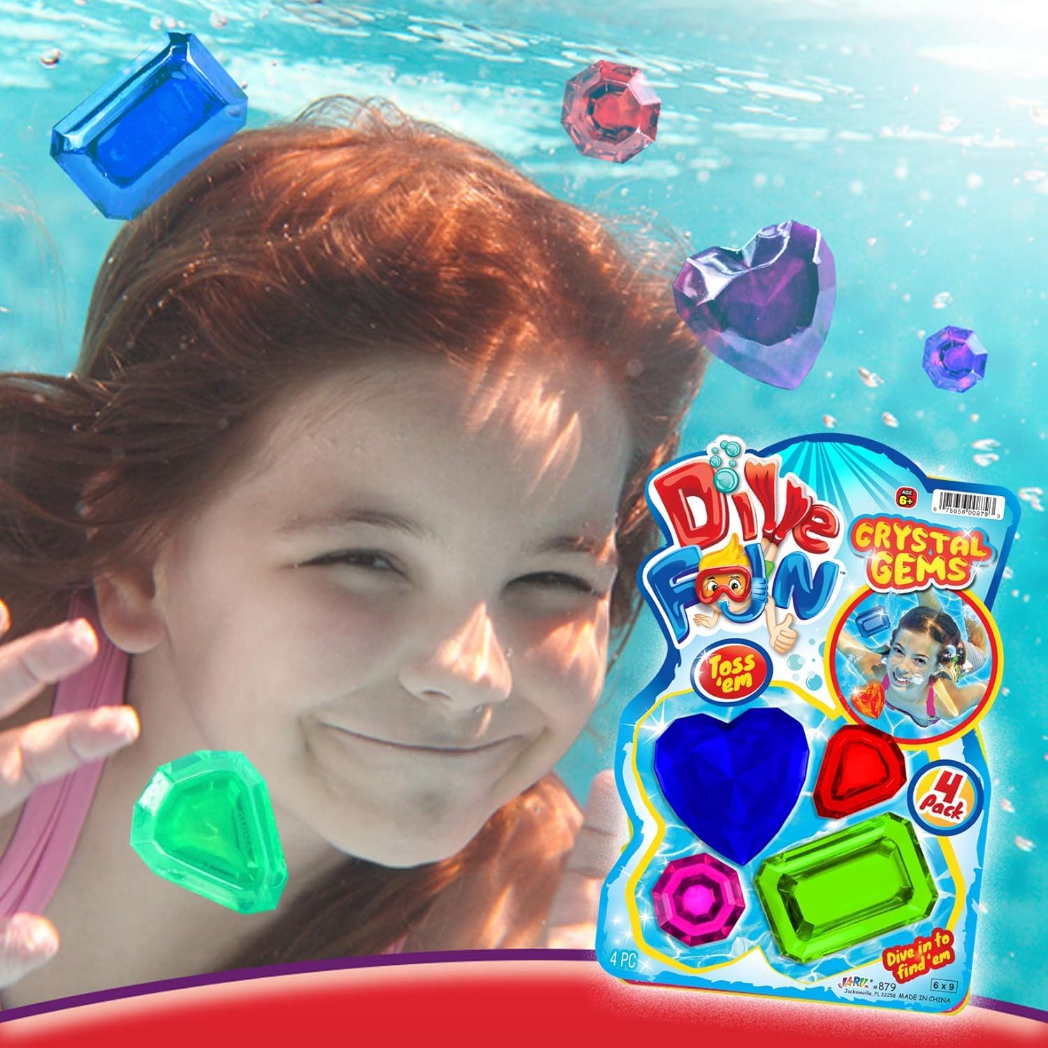 JA - RU Dive fun crystal gems, Fun Swimming Pool Dive Toys Gem Diving Training Toy Sinker for KidsJA - RU601202992058Pool ToyPool Toy