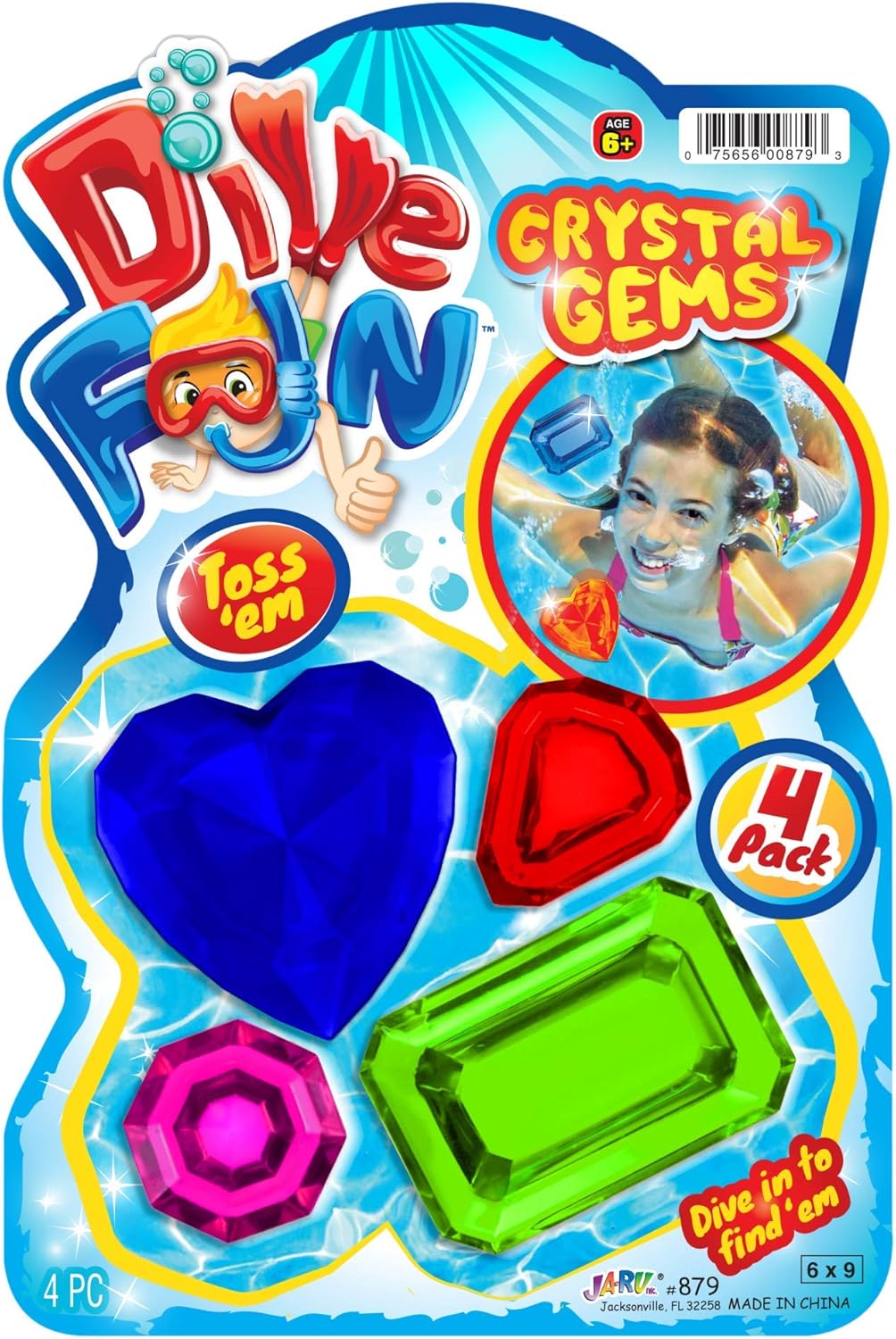 JA - RU Dive fun crystal gems, Fun Swimming Pool Dive Toys Gem Diving Training Toy Sinker for KidsJA - RU601202992058Pool ToyPool Toy