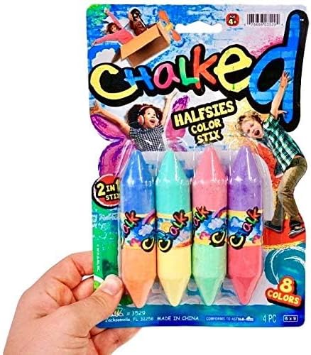 JA - RU Jumbo Double Sided Sidewalk Chalk, Non - Toxic & Washable Colored Chalk for Kids Ultimate Art Set Crayon, Outdoor Street DrawingJA - RU075656986206ChalkChalk