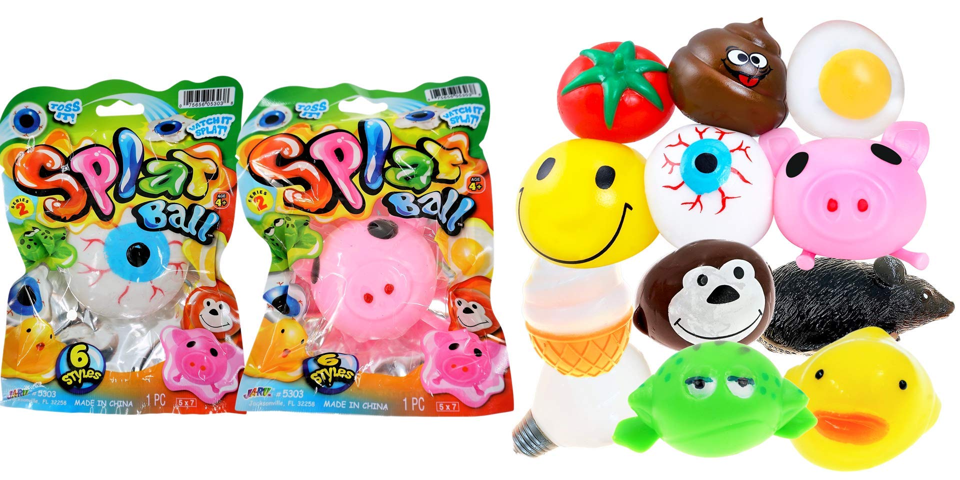 JA - RU toss it Splat Ball Sticky & Stretchy - Assorted 6 stylesJA - RU601202993840Squeeze ToysSqueeze Toys