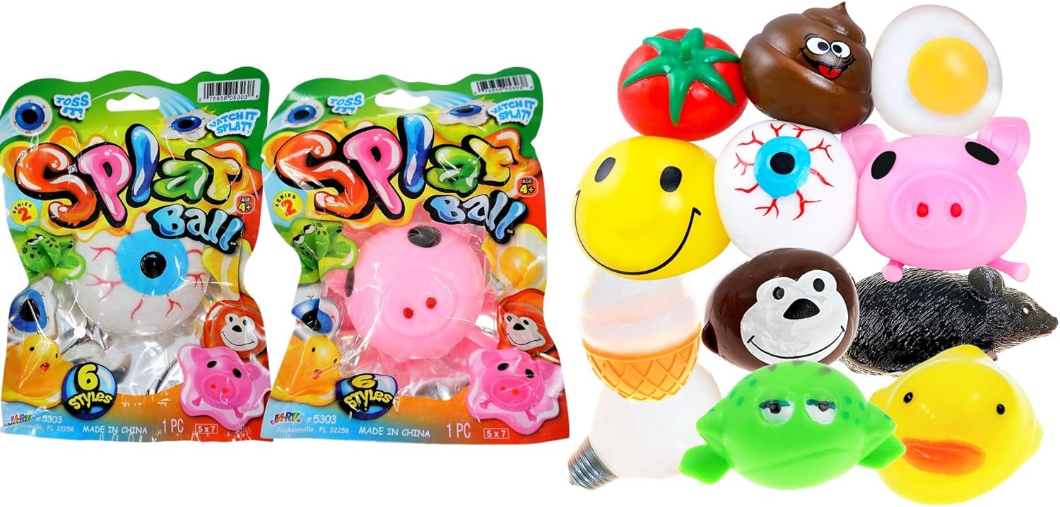 JA - RU toss it Splat Ball Sticky & Stretchy - Assorted 6 stylesJA - RU601202993840Squeeze ToysSqueeze Toys