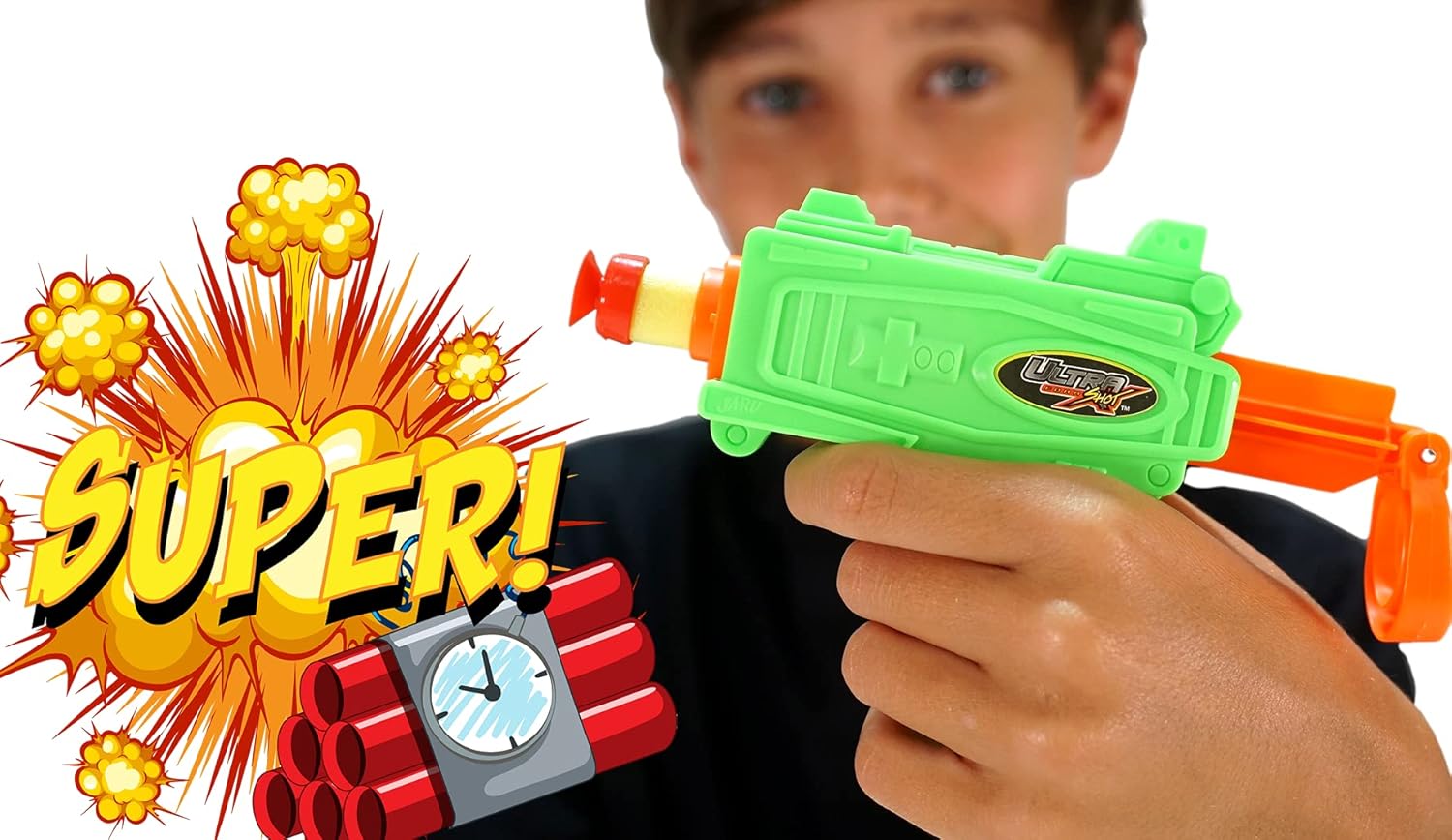 Ja - Ru Zooma Power Shot Mini Pistol Toy Gun, Soft Small Foam Darts, Blaster Gun for Kids, Teen and Adults, Boys and GirlsJA - RU075656980976Toy GunToy Gun