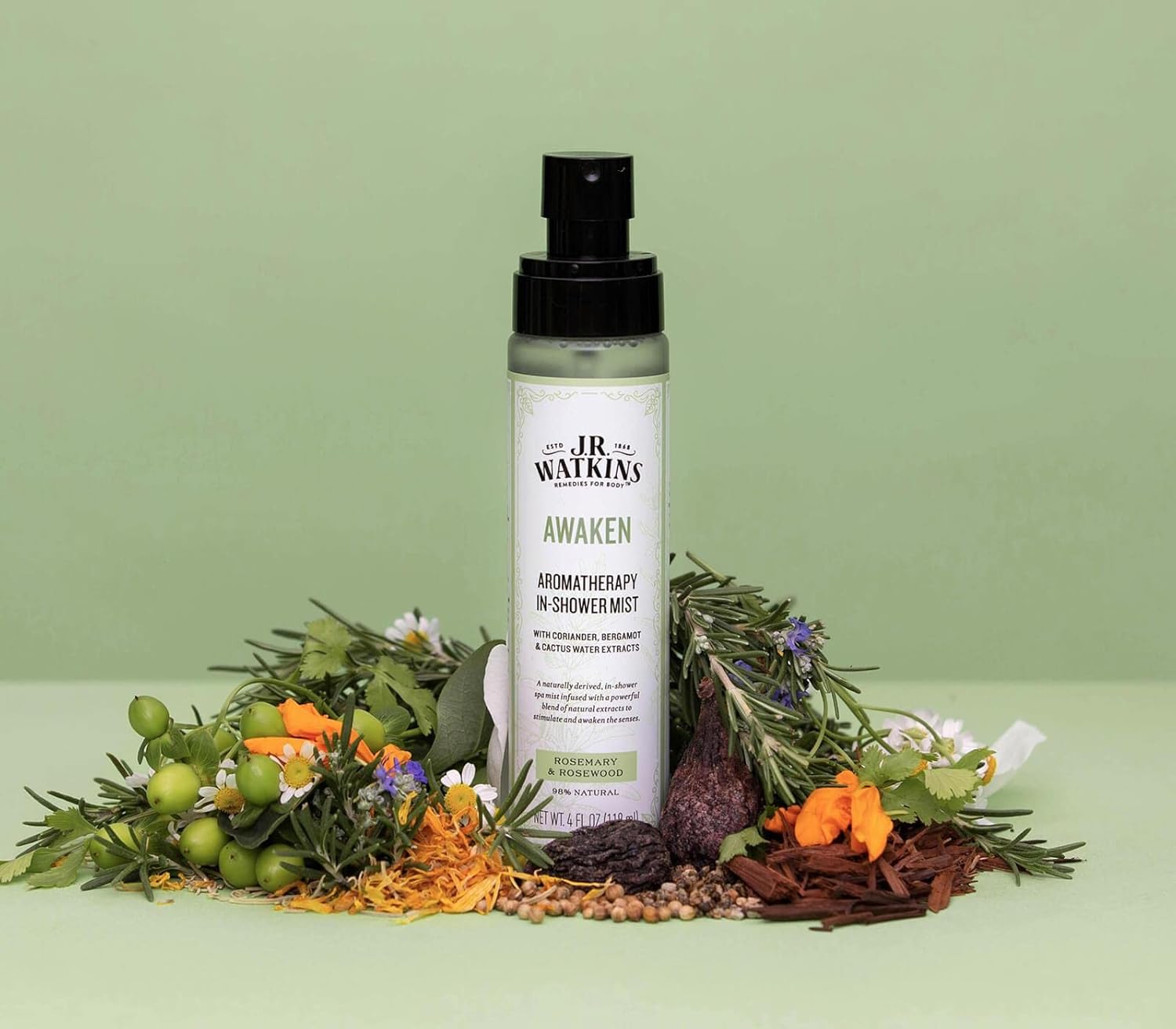 J.R. Watkins Awaken Aromatherapy in - Shower Mist - Natural Rosemary & Rosewood - 118 mlJ.R. Watkins856543008191Body MistBody Mist