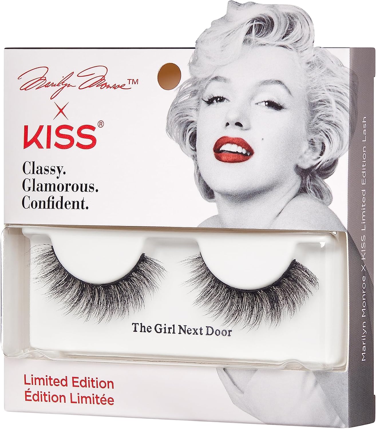 KISS Marilyn Monroe x Limited Edition Reusable False Eyelashes, Tapered - End Technology, 3D Mink Effect Design, ‘The Girl Next Door’, 1 Pair Fake EyelashesKiss731509900835False LashesFalse Lashes