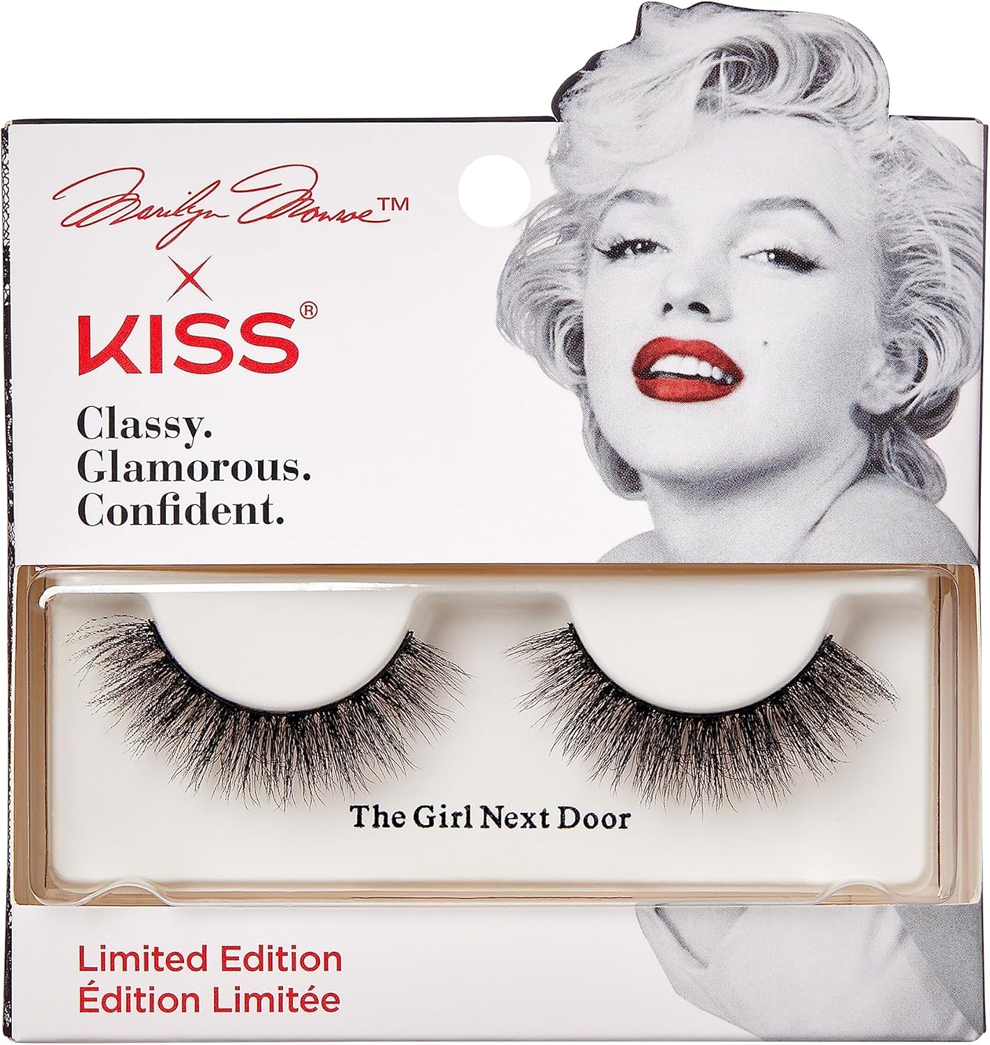 KISS Marilyn Monroe x Limited Edition Reusable False Eyelashes, Tapered - End Technology, 3D Mink Effect Design, ‘The Girl Next Door’, 1 Pair Fake EyelashesKiss731509900835False LashesFalse Lashes