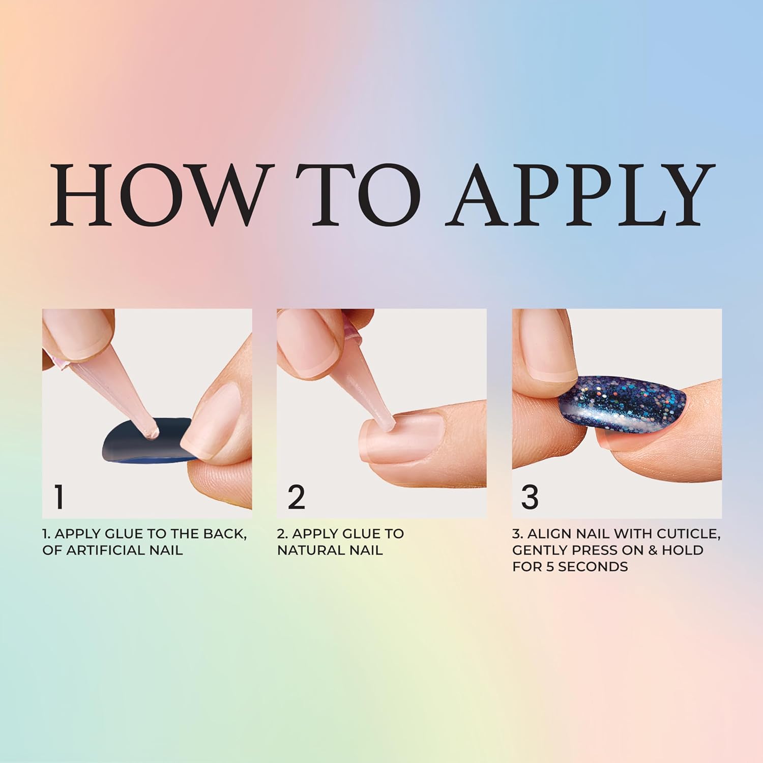 KISS Voguish Fantasy Press On Nails, 2g glue, 1 Manicure Stick, 1 Mini File - Glam and Glow - White - Short Size - 28 NailsKiss731509883091Press On NailsPress On Nails