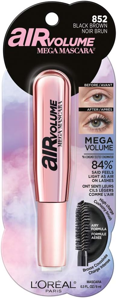 L’Oréal Paris Air Volume Mega Mascara, Lightweight, Whipped Texture, Up to 24 hr Hold, flake resistant, Smudge Proof, Clump ProofL’Oréal Paris071249419892MascaraMascara