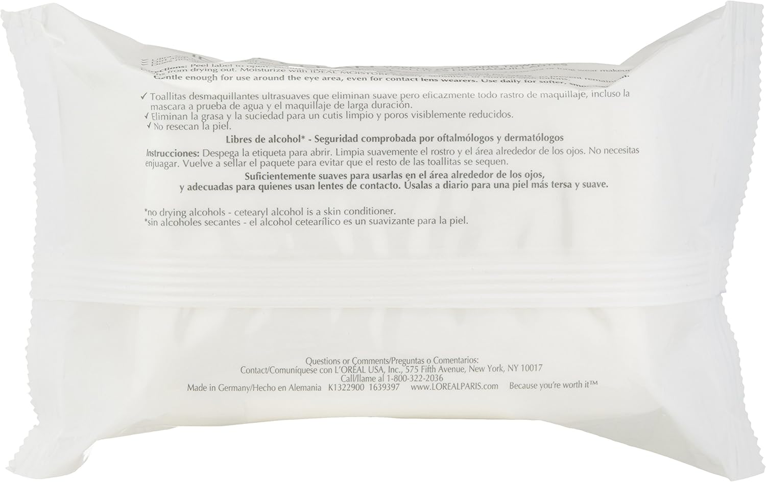 L’Oréal Paris Ideal Clean Skin MakeUp Removing Towelettes - 25 PiecesL’Oréal ParisFace WipesFace Wipes