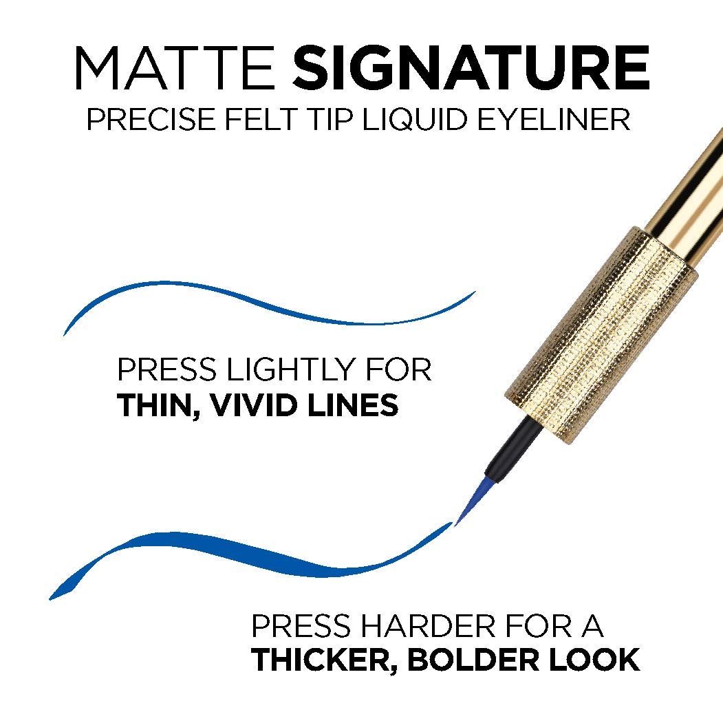 L’Oréal Paris Matte Signature Liquid Eyeliner, Waterproof, Precise and Easy Application, All Day Wear, Vivid Matte FinishL’Oréal Paris071249403716EyelinerEyeliner