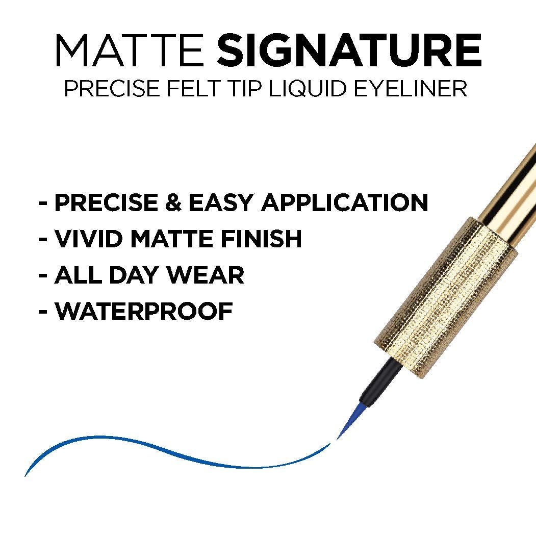 L’Oréal Paris Matte Signature Liquid Eyeliner, Waterproof, Precise and Easy Application, All Day Wear, Vivid Matte FinishL’Oréal Paris071249403716EyelinerEyeliner