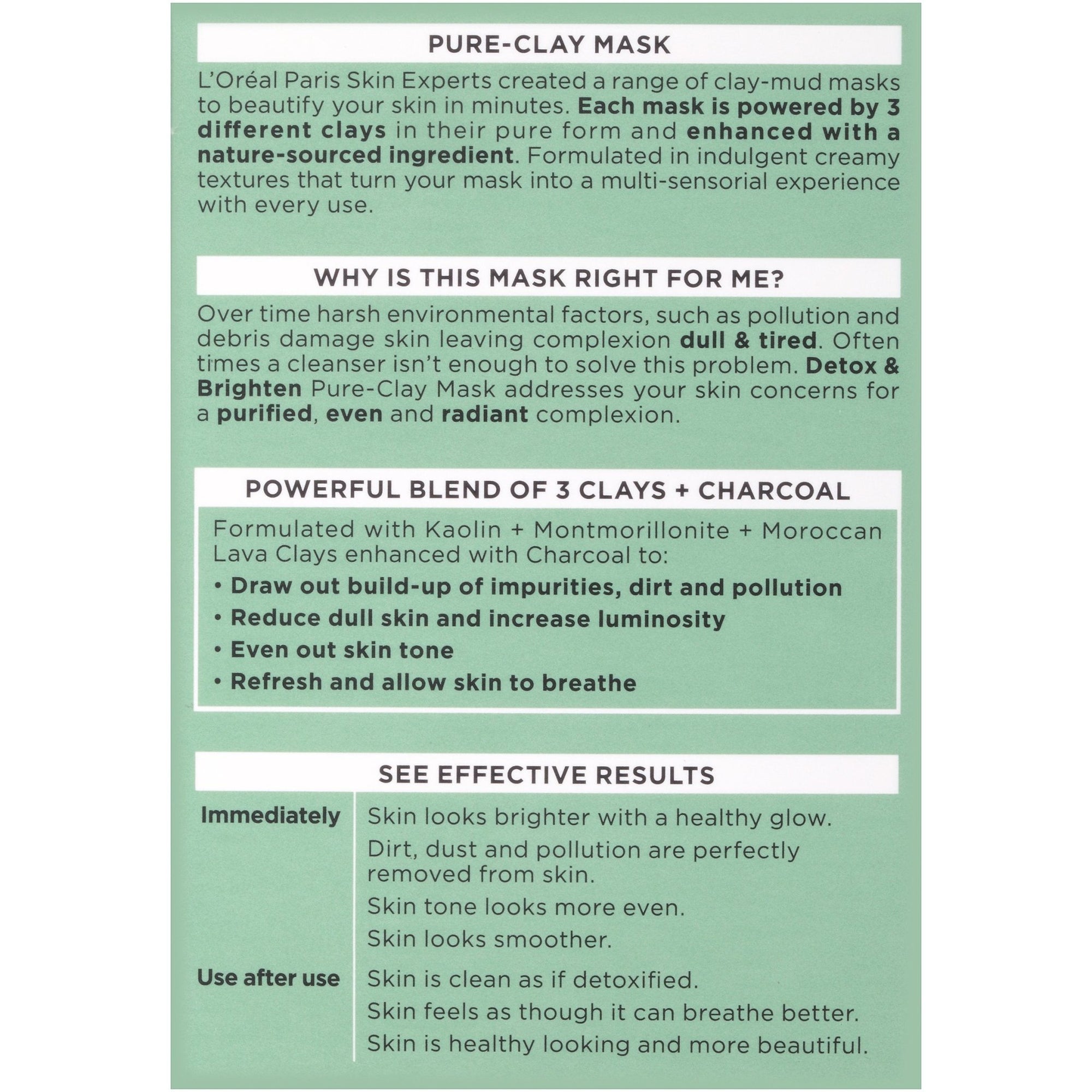 L’Oréal Paris Pure - Clay Detox And Brighten Mask For Unisex - 48 gmL’Oréal Paris071249338544Face PacksFace Packs
