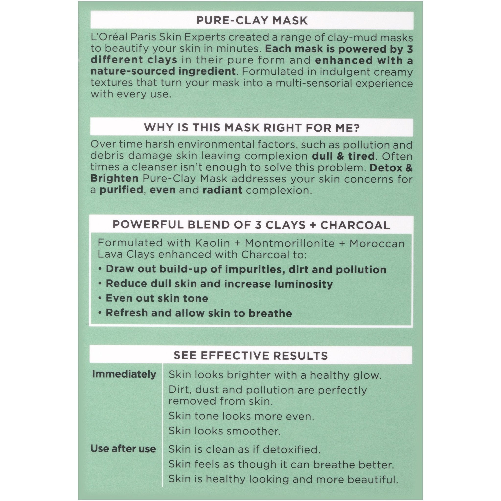 L’Oréal Paris Pure - Clay Detox And Brighten Mask For Unisex - 48 gmL’Oréal Paris071249338544Face PacksFace Packs