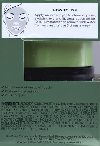 L’Oréal Paris Pure - Clay Detox And Brighten Mask For Unisex - 48 gmL’Oréal Paris071249338544Face PacksFace Packs