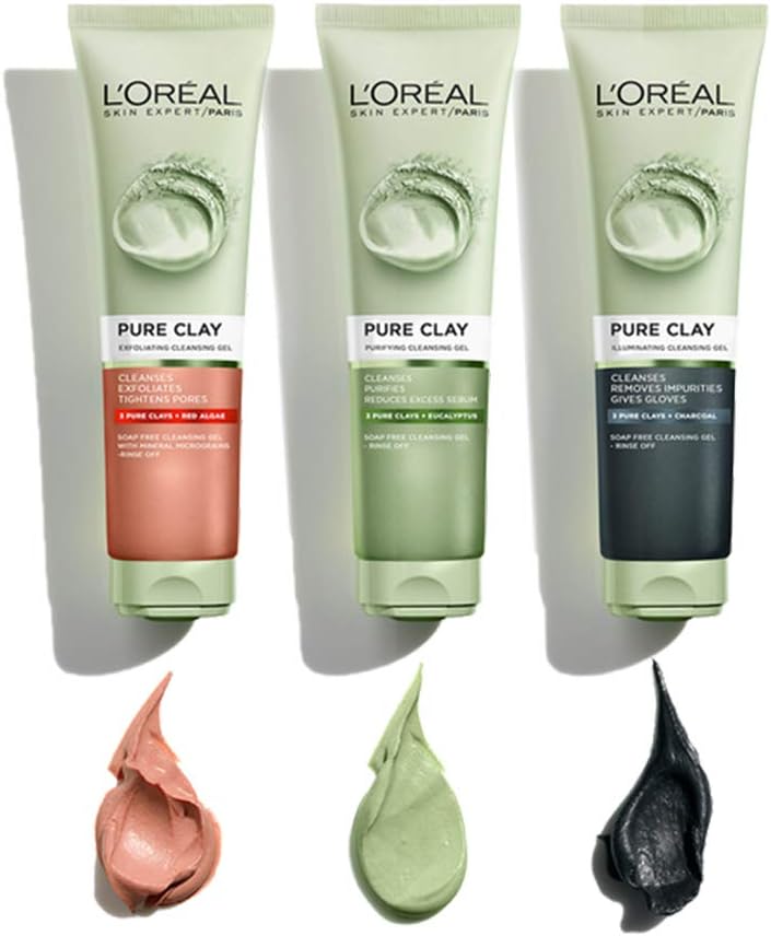 L’Oréal Paris Pure Clay Detoxifying Facial Cleanser with Charcoal for Dull and Tired Skin to Detox & Brighten - 150 mlL’Oréal Paris071249350775CleanserCleanser