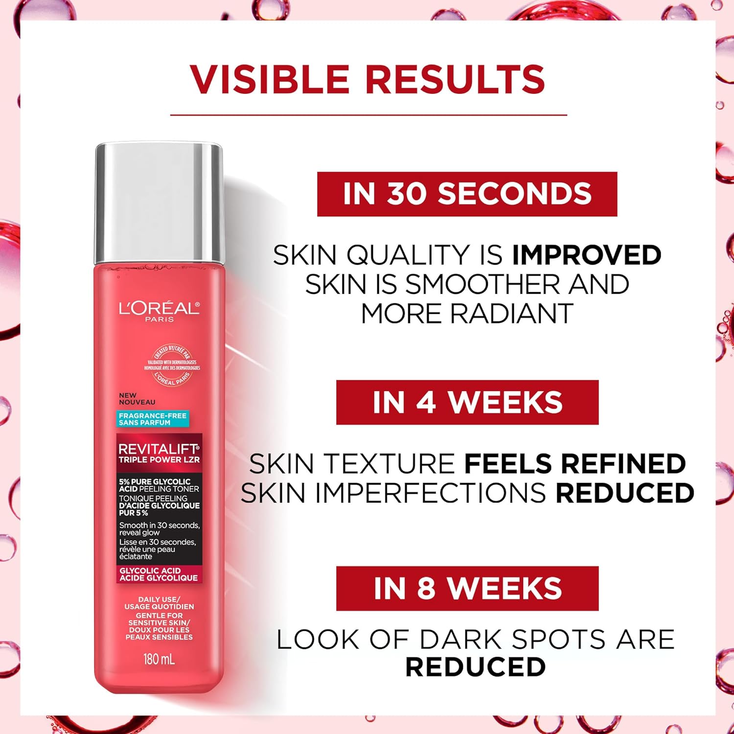 L’Oréal Paris Revitalift 5% Pure Glycolic Acid Peeling Toner from Derm Intensives with Aloe Vera, Smooth Skin & Reveal Glow, Daily Exfoliant for Brighter Skin - 180 mlL’Oréal Paris071249635445Face TonerFace Toner