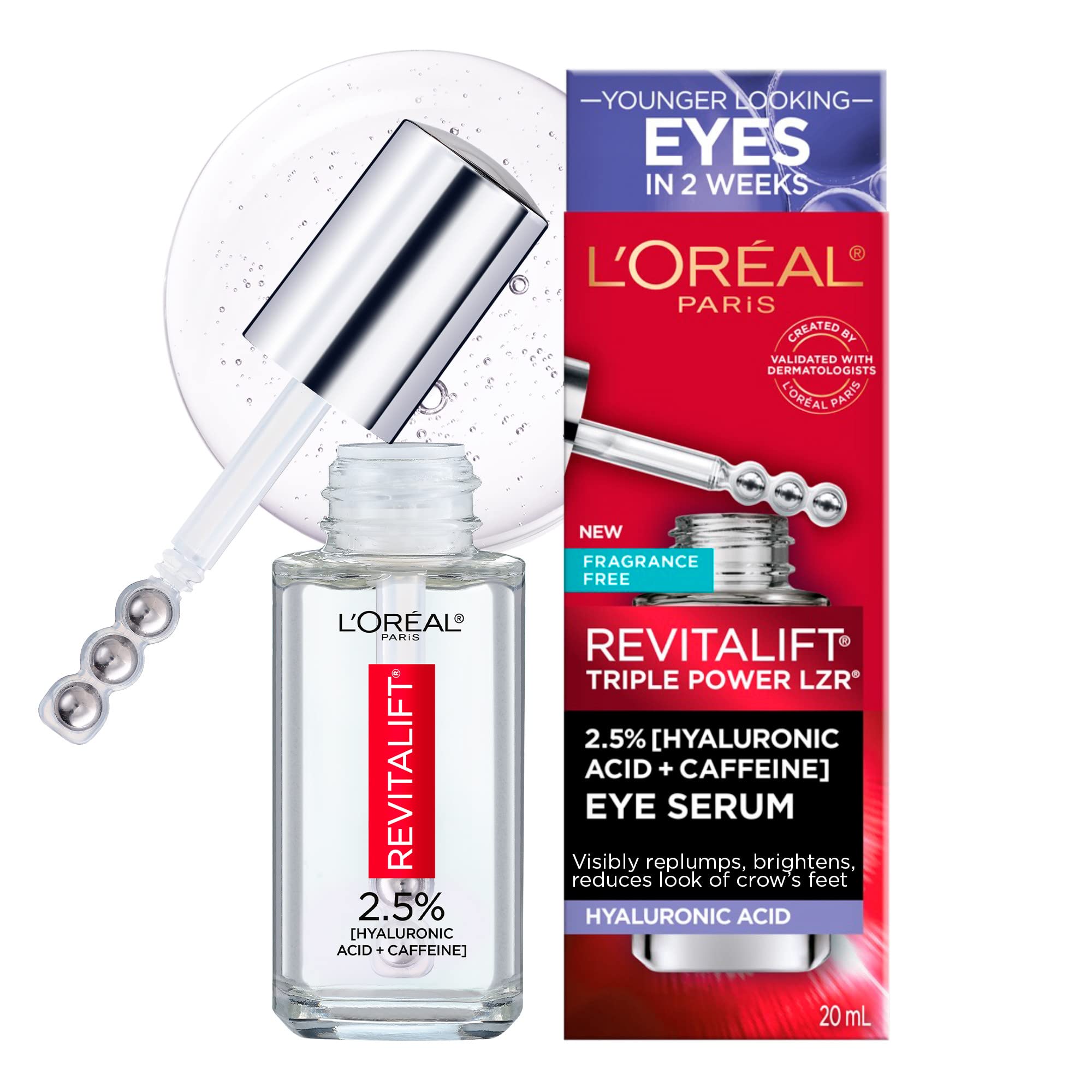 L’Oréal Paris Revitalift Triple Power LZR, Hyaluronic Acid + Caffeine Eye Serum - 20 mlL’Oréal Paris071249635452Eye SerumEye Serum