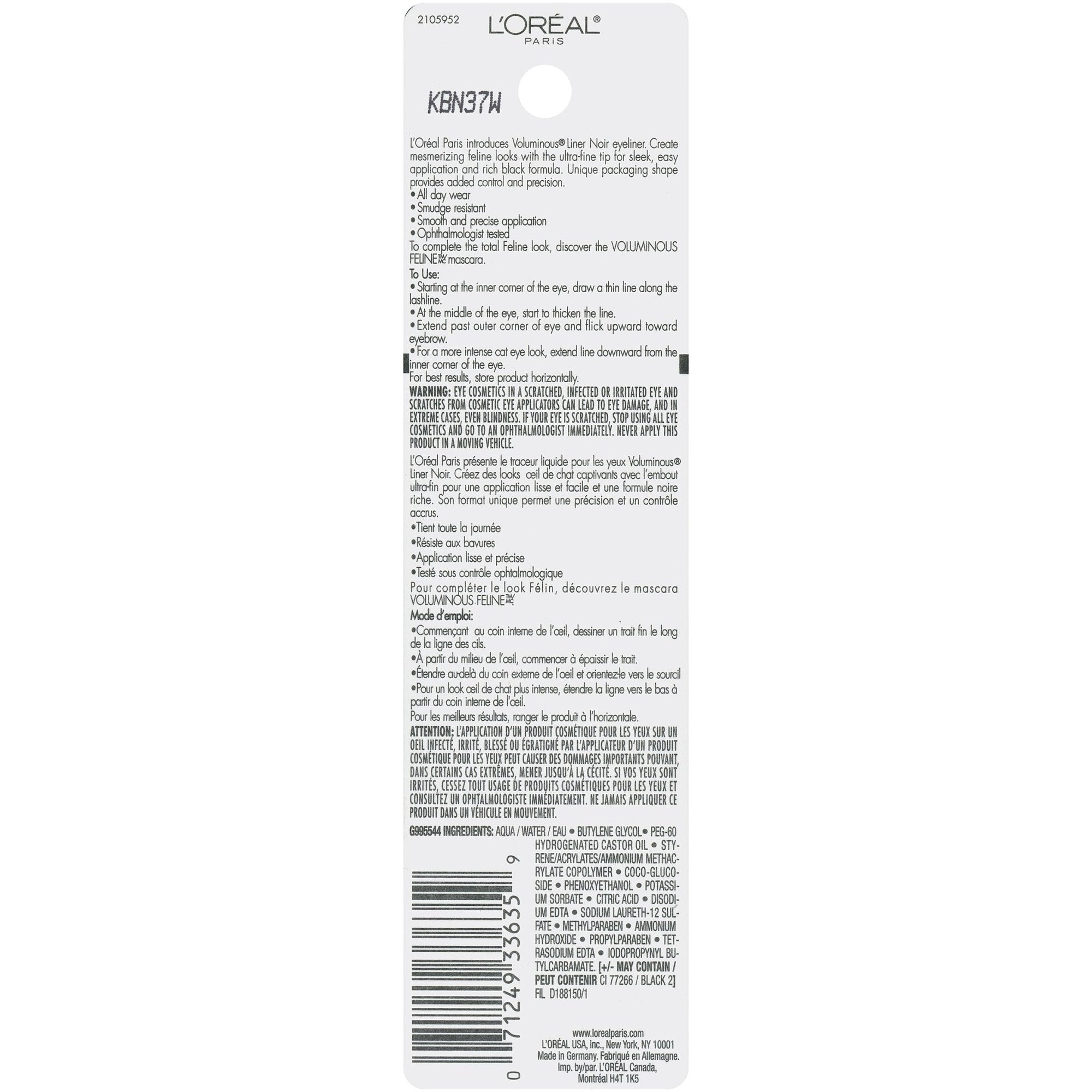 L’Oréal Paris Voluminous Liner Noir Liquid Eyeliner - Blackest BlackL’Oréal Paris071249336359EyelinerEyeliner