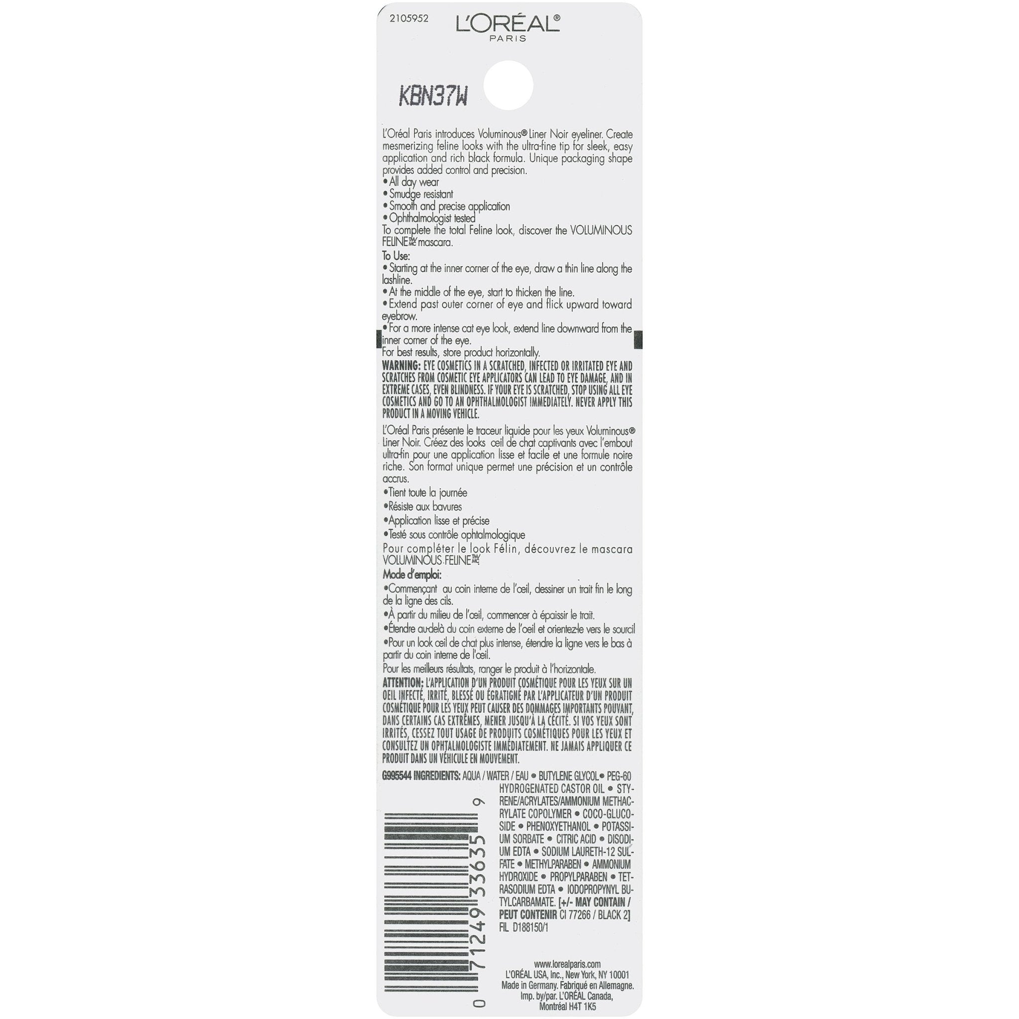 L’Oréal Paris Voluminous Liner Noir Liquid Eyeliner - Blackest BlackL’Oréal Paris071249336359EyelinerEyeliner