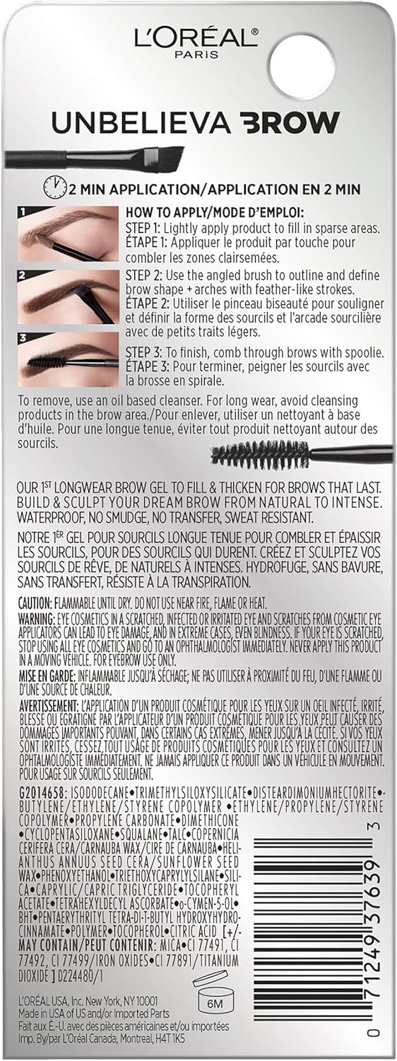 L’Oréal Paris Waterproof Unbelieva Brow Tinted Brow Makeup - BrunetteL’Oréal Paris071249376409Eyebrow ColorEyebrow Color