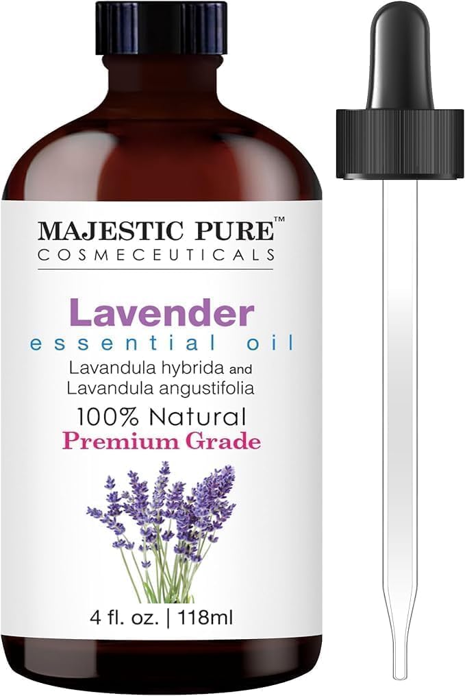 MAJESTIC PURE Lavender Essential Oil, 100% Pure and Natural Lavender Oil Diffusers, Skin, Aromatherapy, Massage - 118 mlMajestic Pure684758988836Essential Oil BlendsEssential Oil Blends