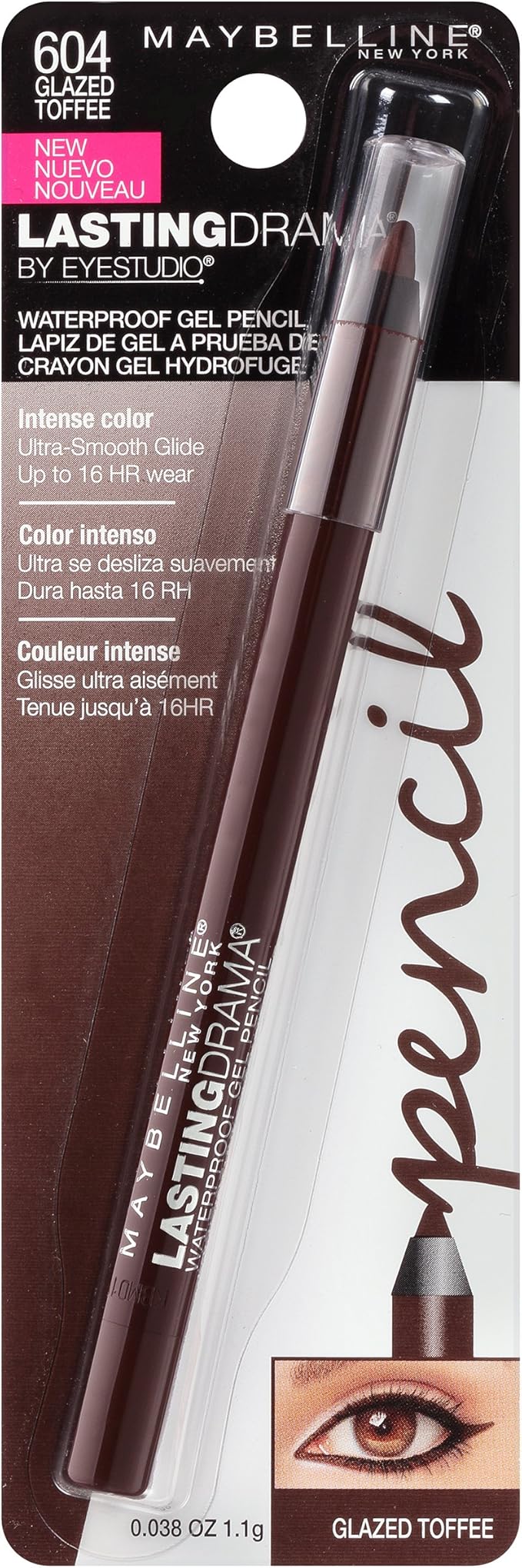 Maybelline Eyestudio Lasting Drama Waterproof Matte Gel Eyeliner Pencil, Smudge - Resistant Eyeliner With Up to 24H WearMAYBELLINE041554434835EyelinerEyeliner