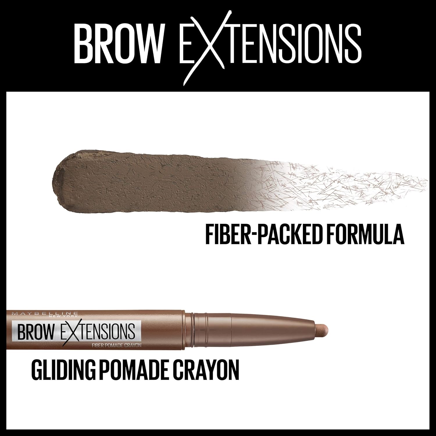 Maybelline New York Brow Extensions Fiber Pomade Crayon Eyebrow MakeupMAYBELLINE041554584059Eyebrow ColorEyebrow Color