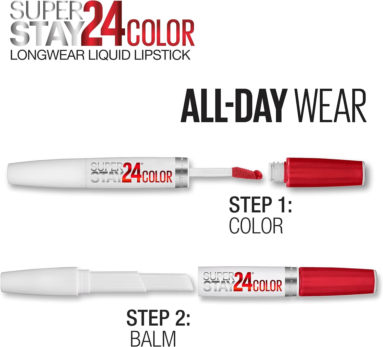 Maybelline New York Super Stay 24, 2 - Step Liquid Lipstick Makeup, Long Lasting Highly Pigmented Color with Moisturizing BalmMAYBELLINE041554558890LipstickLipstick