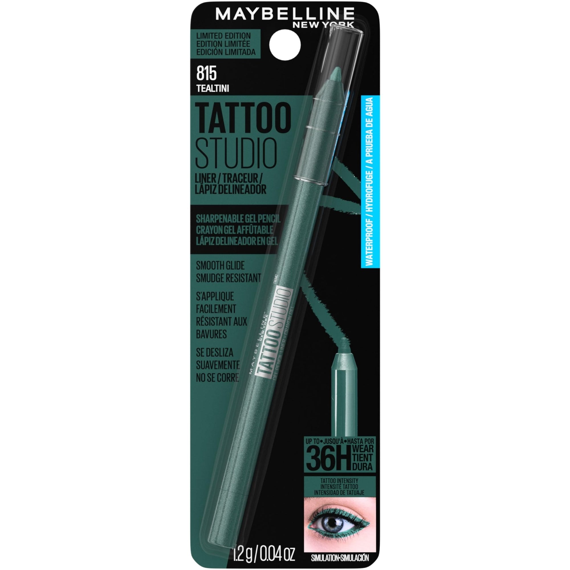 MAYBELLINE Tattoo Studio Sharpenable Eyeliner Gel Pencil, 36 Hour Wear, WaterproofMAYBELLINE041554086508EyelinerEyeliner