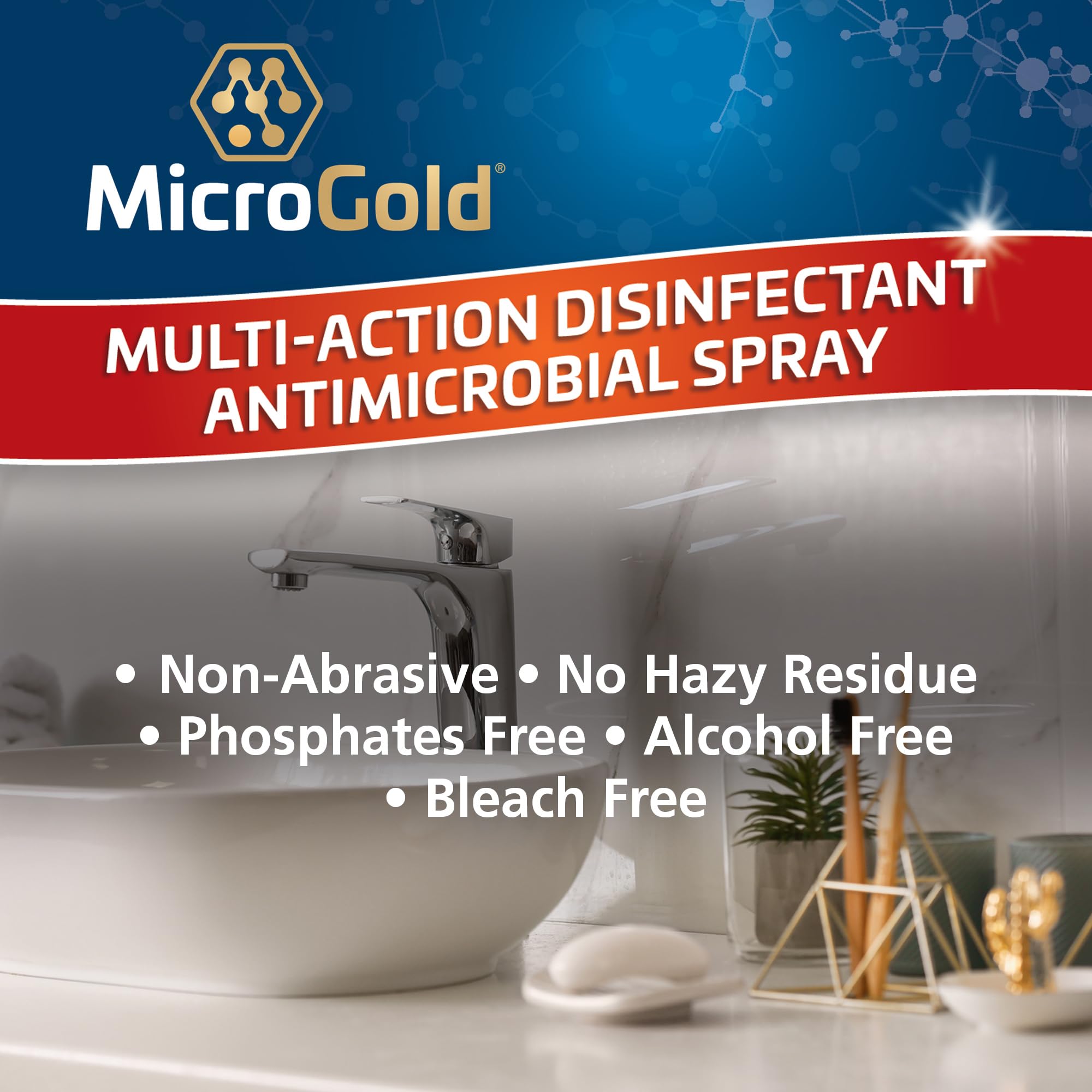Microgold Multi - Action Disinfectant Antimicrobial Spray, Kills 99.9% of Viruses and Bacteria - 710 mlMicroGold47131800Disinfectant SprayDisinfectant Spray