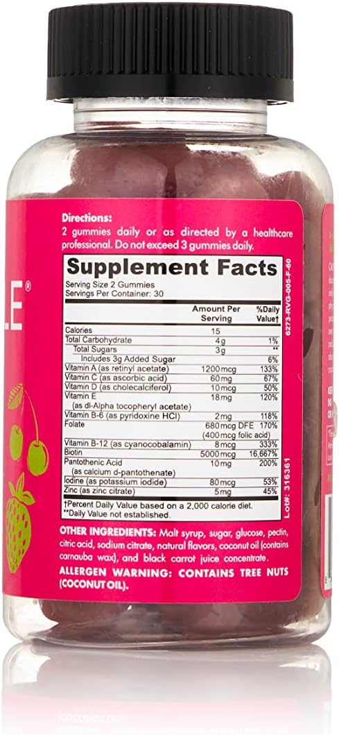 Mielle Organics Adult Healthy Hair Formula Gummy Vitamins with Biotin, 60 CountMielle Organics854102006510Hair Formula Gummy VitaminsHair Formula Gummy Vitamins