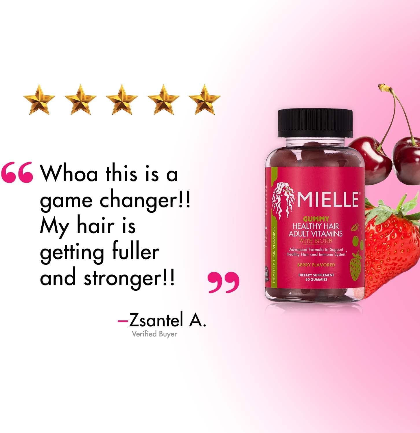 Mielle Organics Adult Healthy Hair Formula Gummy Vitamins with Biotin, 60 CountMielle Organics854102006510Hair Formula Gummy VitaminsHair Formula Gummy Vitamins