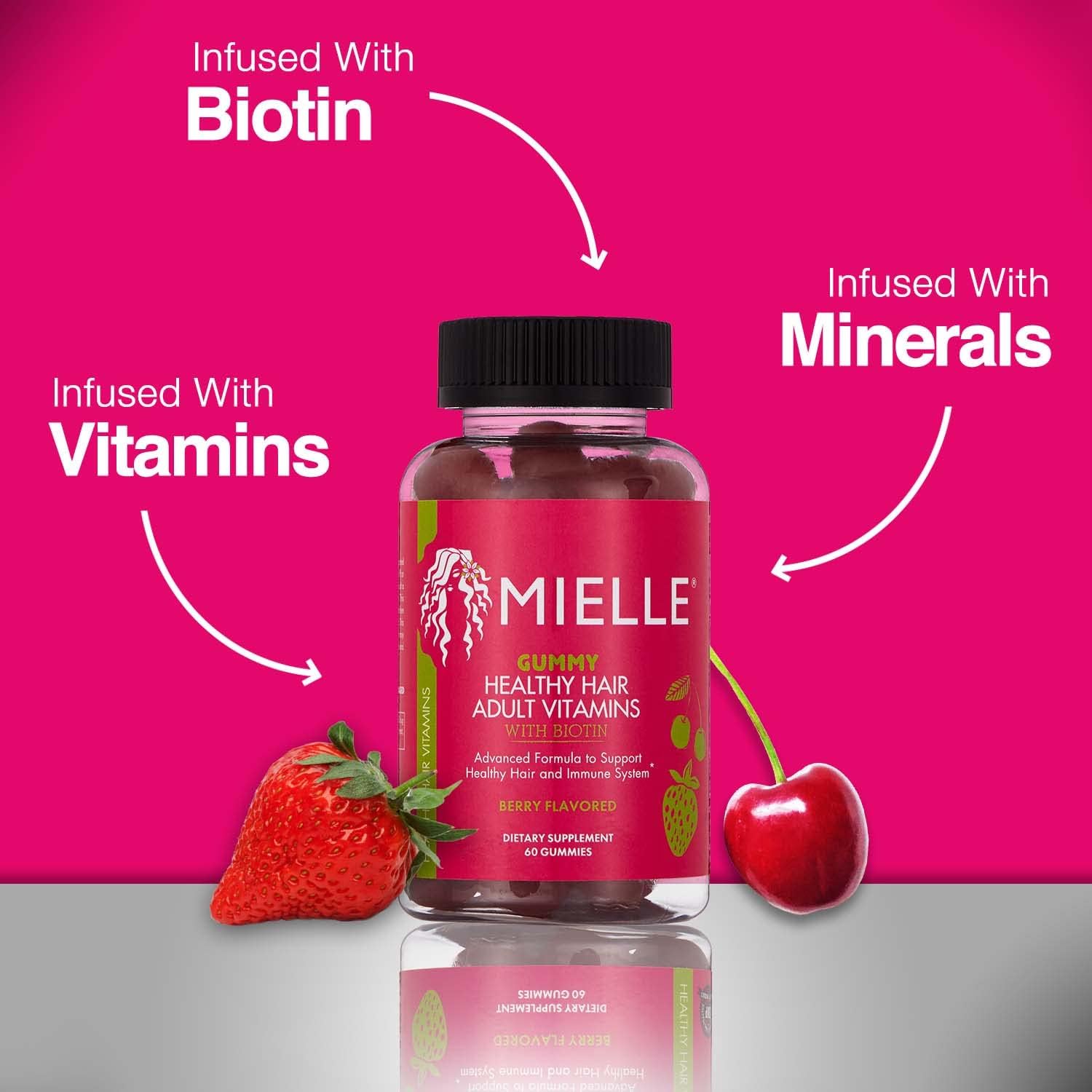 Mielle Organics Adult Healthy Hair Formula Gummy Vitamins with Biotin, 60 CountMielle Organics854102006510Hair Formula Gummy VitaminsHair Formula Gummy Vitamins