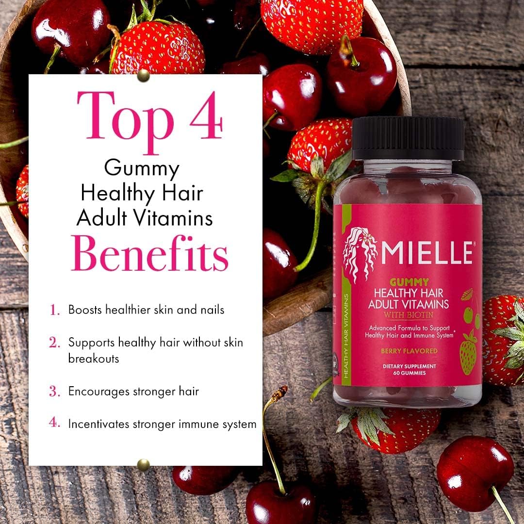 Mielle Organics Adult Healthy Hair Formula Gummy Vitamins with Biotin, 60 CountMielle Organics854102006510Hair Formula Gummy VitaminsHair Formula Gummy Vitamins