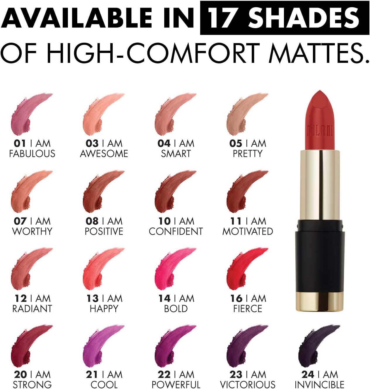 Milani Bold Color Statement Matte Lipstick, Vegan, Cruelty - Free Bold Color Lipstick with a Full Matte FinishDealzlot717489400220LipstickLipstick
