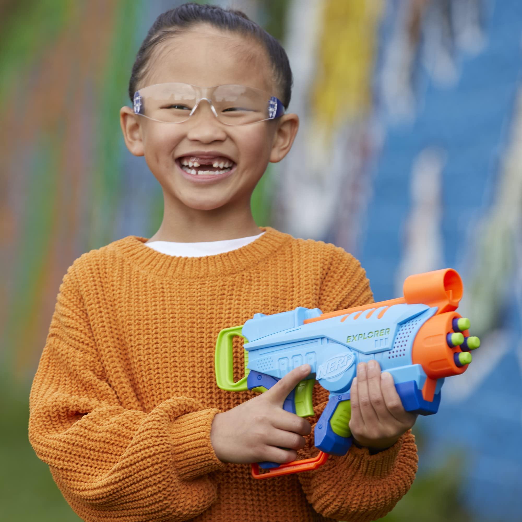 NERF Elite Junior Explorer Easy - Play Toy Foam Blaster, 8 Darts for Kids Outdoor Games, Ages 6 & UpNerf195166206929Toy GunToy Gun