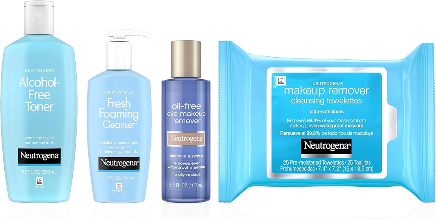 Neutrogena Makeup Remover Facial Ultra Soft Cleansing Towelettes, Daily Face Wipes to Remove Dirt, Oil, Makeup & Waterproof Mascara, Gentle, Alcohol - Free, 25 ctNeutrogena070501051054cleanser wipescleanser wipes